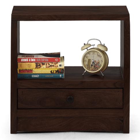 Siesta Solid Wood Bedside Table in Mahogany Finish