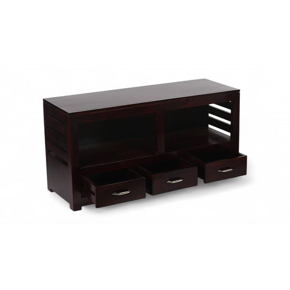 Allen Sheesham Wood Console Table in Dark Walnut Finish