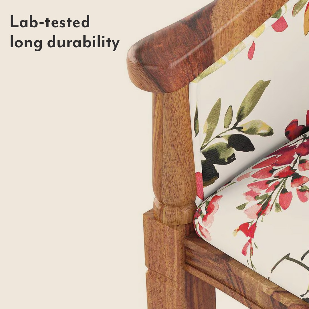 Florence Armchair in Carmine Cassia Colour and Teak Finish