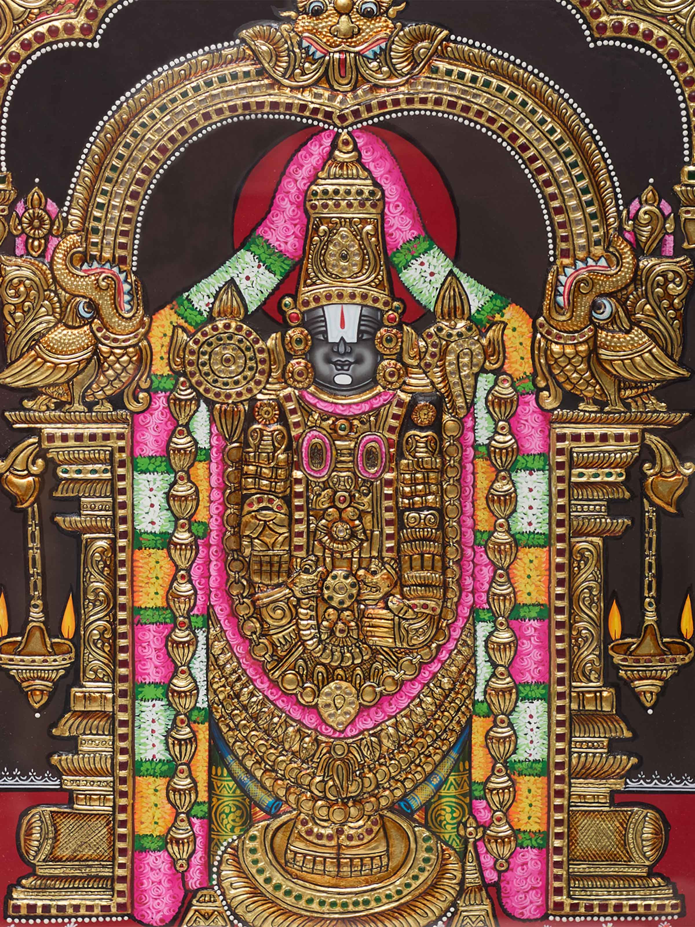 Balaji Thanjavur Teak Wood Painting