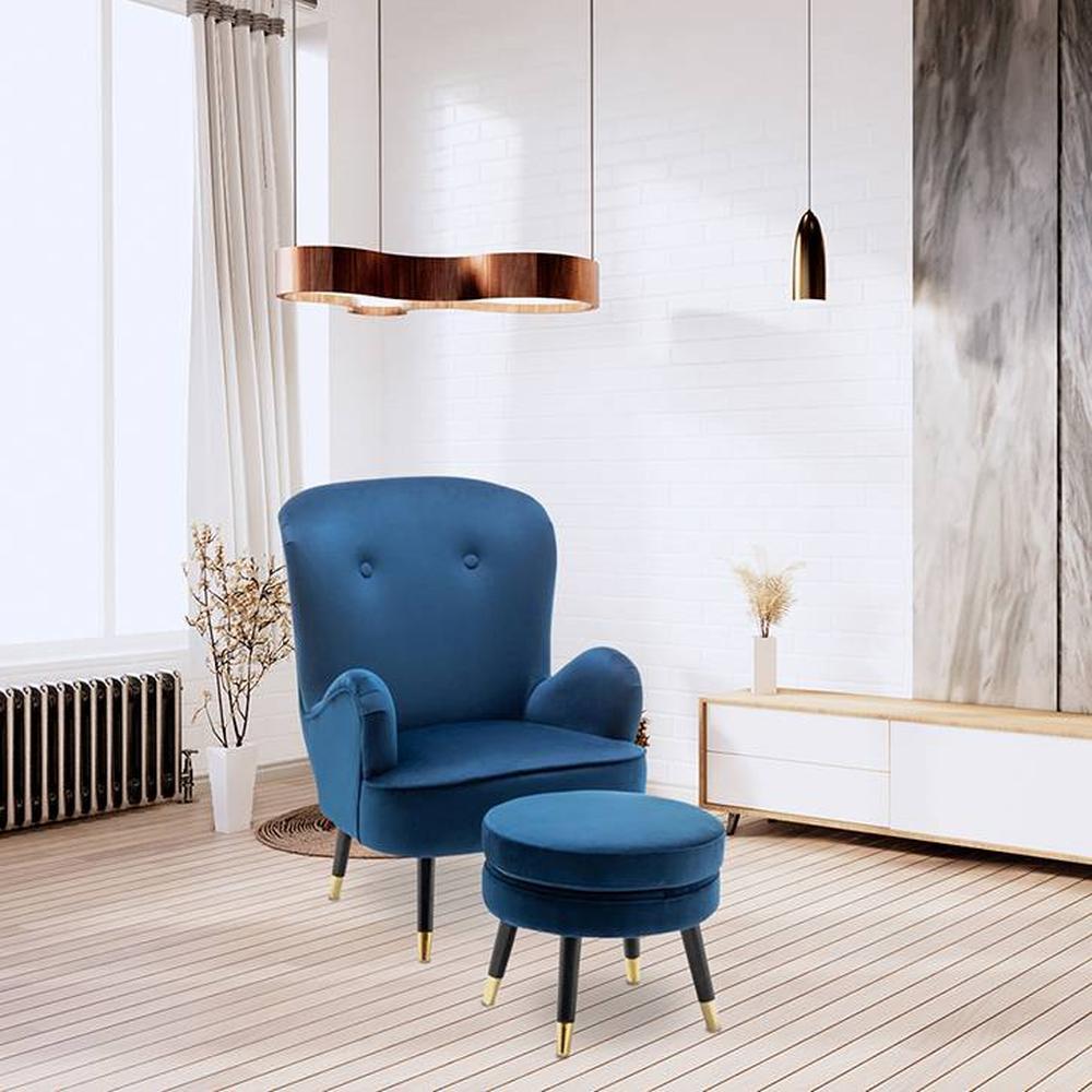 Epperly Chair With Ottoman Blue