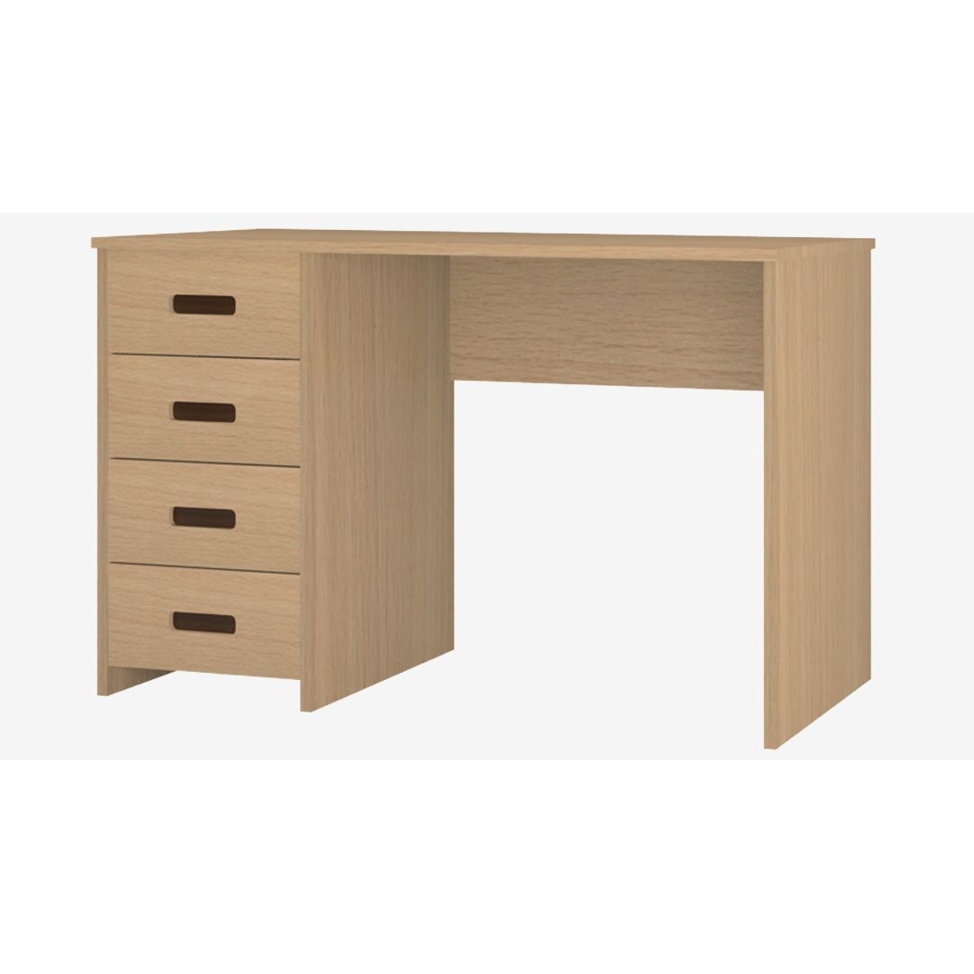 Casablanca Study Desk with 4 Handle Less Drawers in Canadian Maple Coffee Walnut Colour