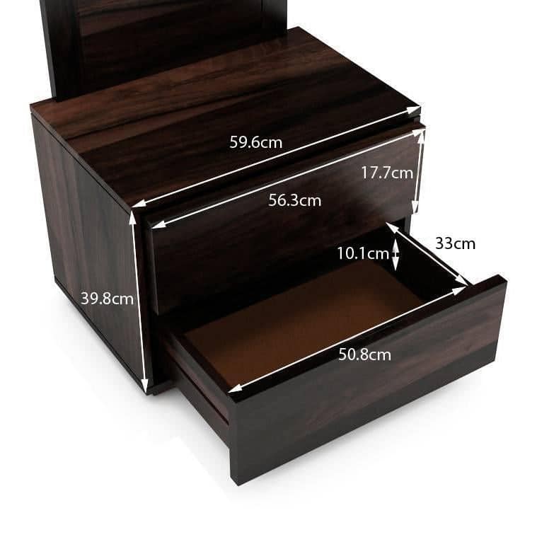 Zephyr Solid Wood Dressing Table in Mahogany Finish