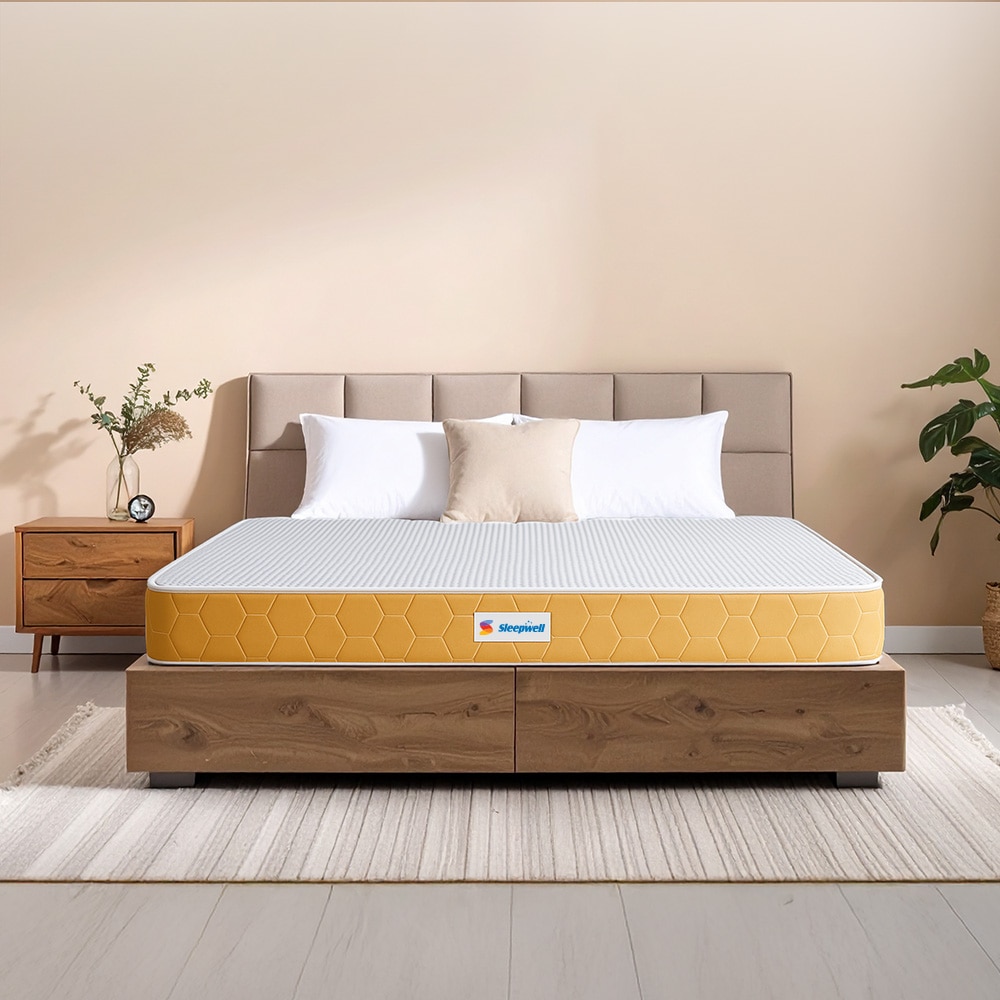Sleepwell Dual Resitec Foam Medium Firm Queen Size Mattress (Thickness: 4 Inches, Dimensions: 75 X 66 Inches)