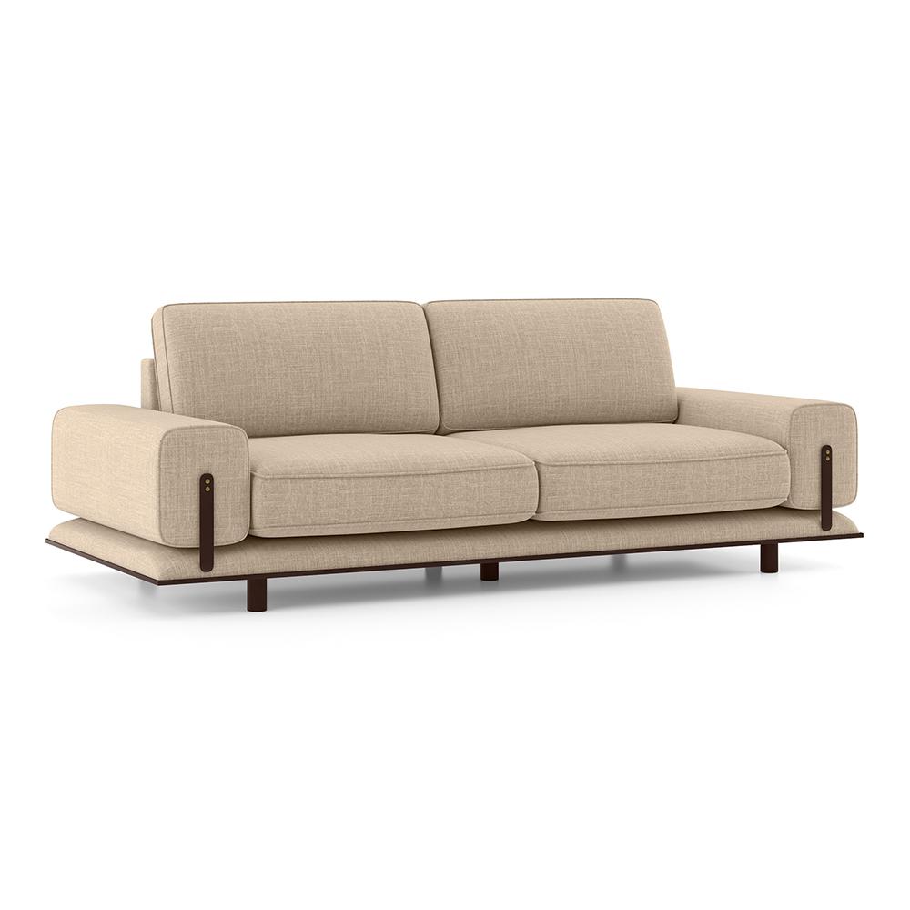 Barcelona 3 Seater Fabric Sofa in Sandshell Beige Colour