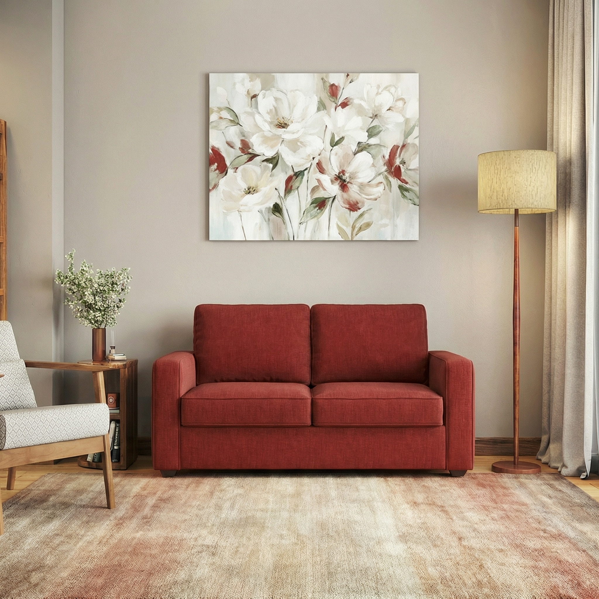 Apollo Compact 2 Seater Fabric Sofa In Salsa Red Colour-image-39