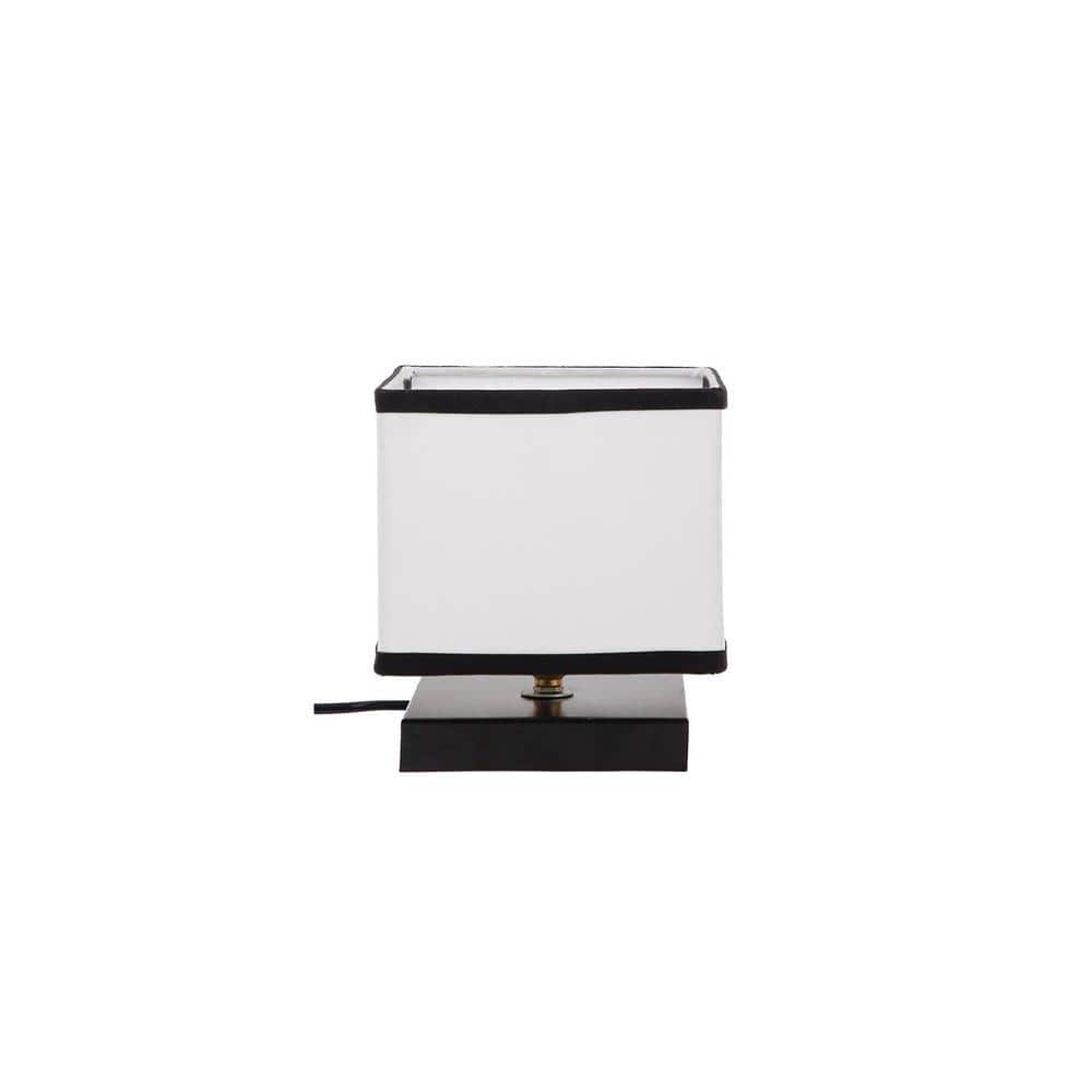 Anders Multicolour Fabric Shade Table Lamp with Black Iron Base