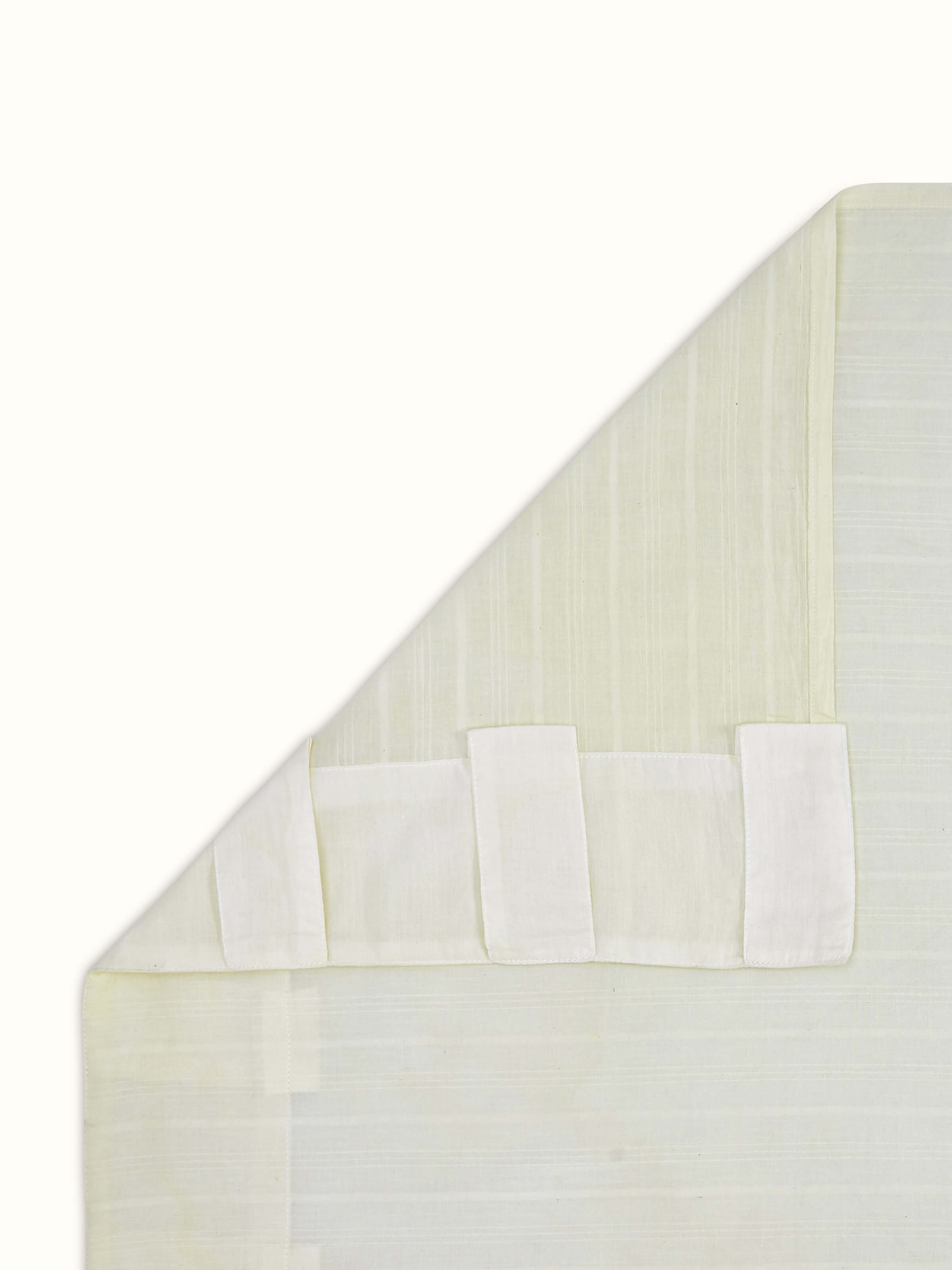 Kapasa Off-white Stripe Handloom Cotton Curtain (9 Ft)