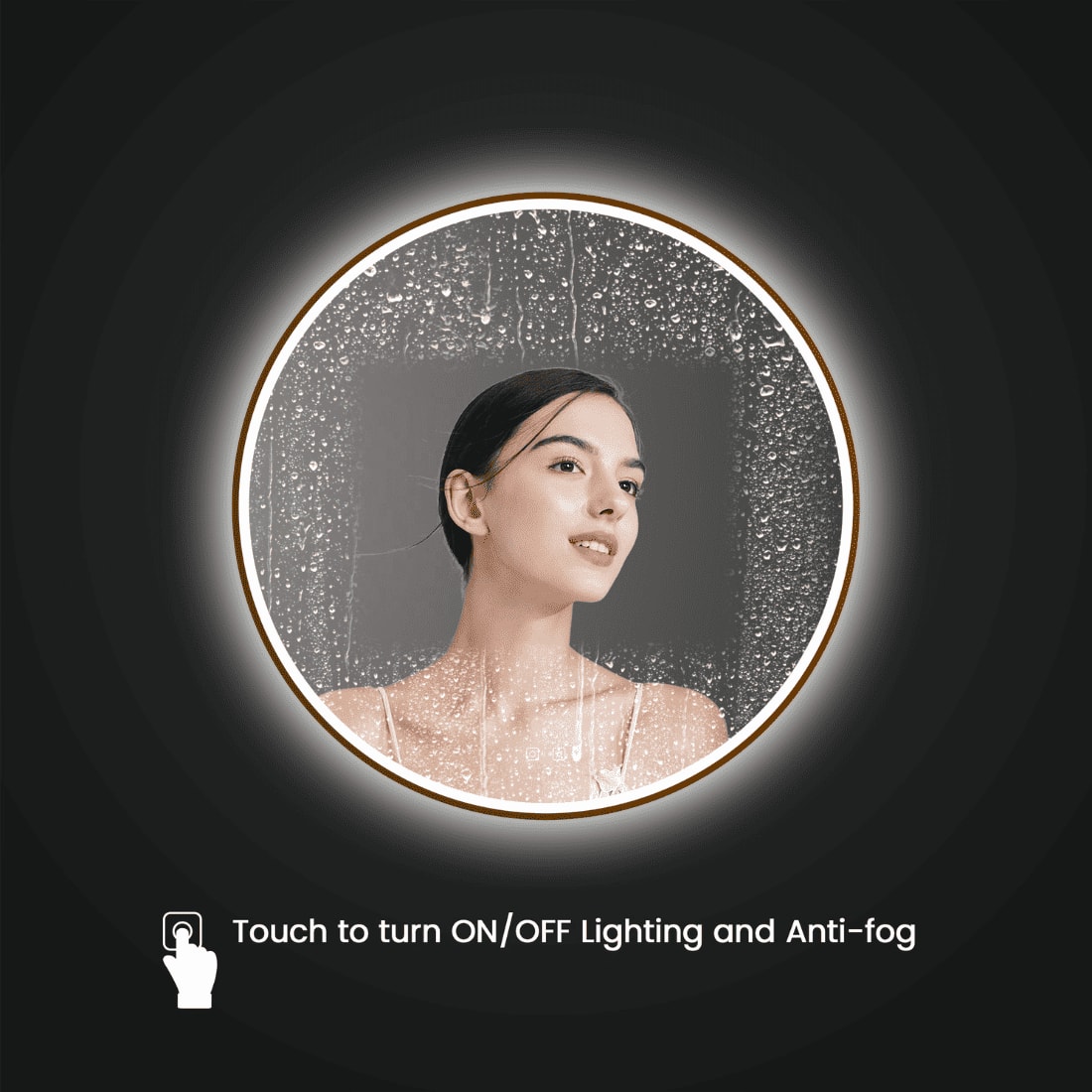 Round LED  Mirror with Lights Dimmable Vanity Mirror