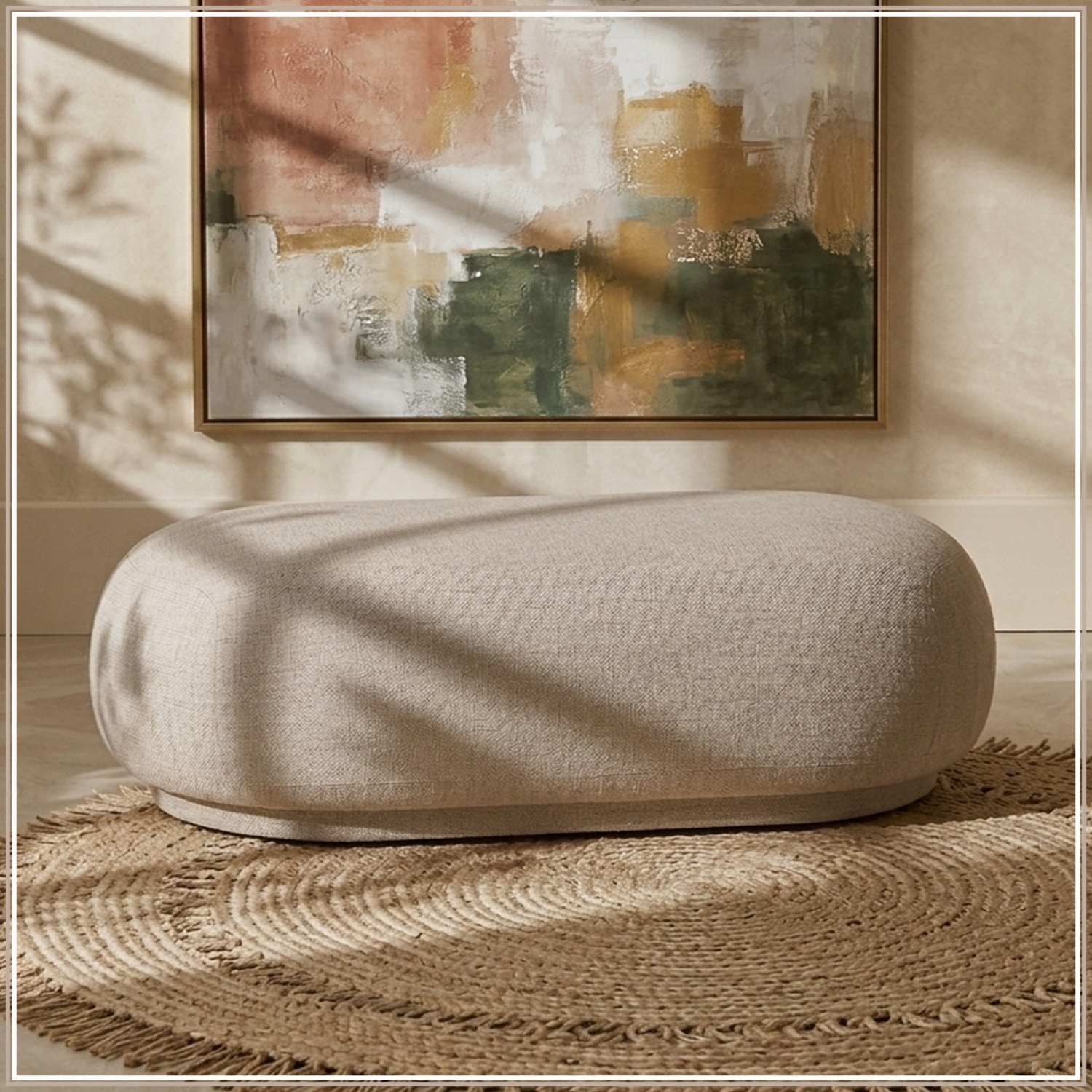 Eliteelegance Wood Ottoman With Upholstery Non Storage Sofa In Grey Colour - Nestroots