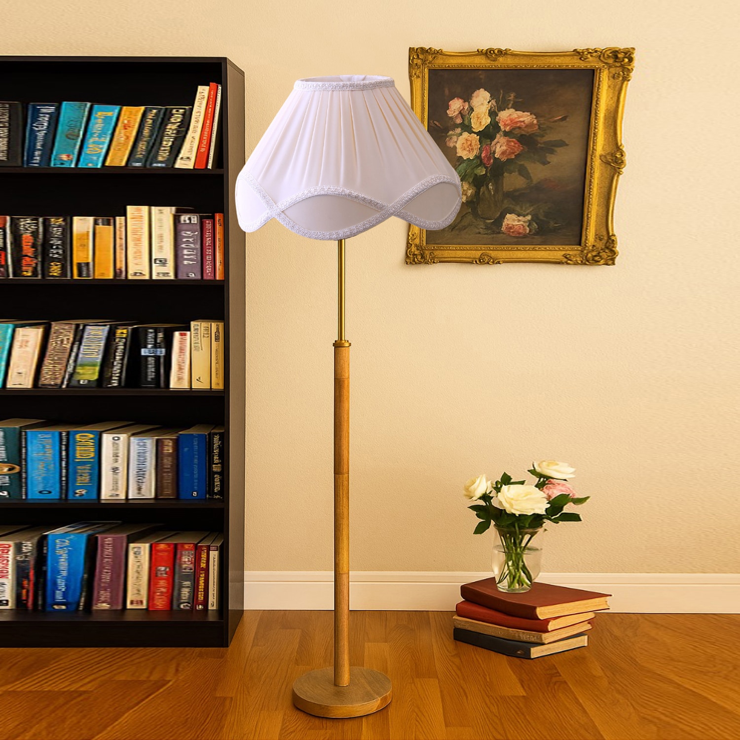 Devansh Wood & Metal Floor Lamp