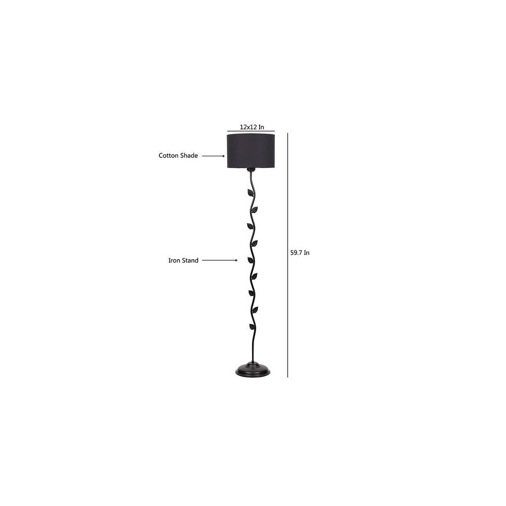 Aerilyn Black Cotton Shade Floor Lamp