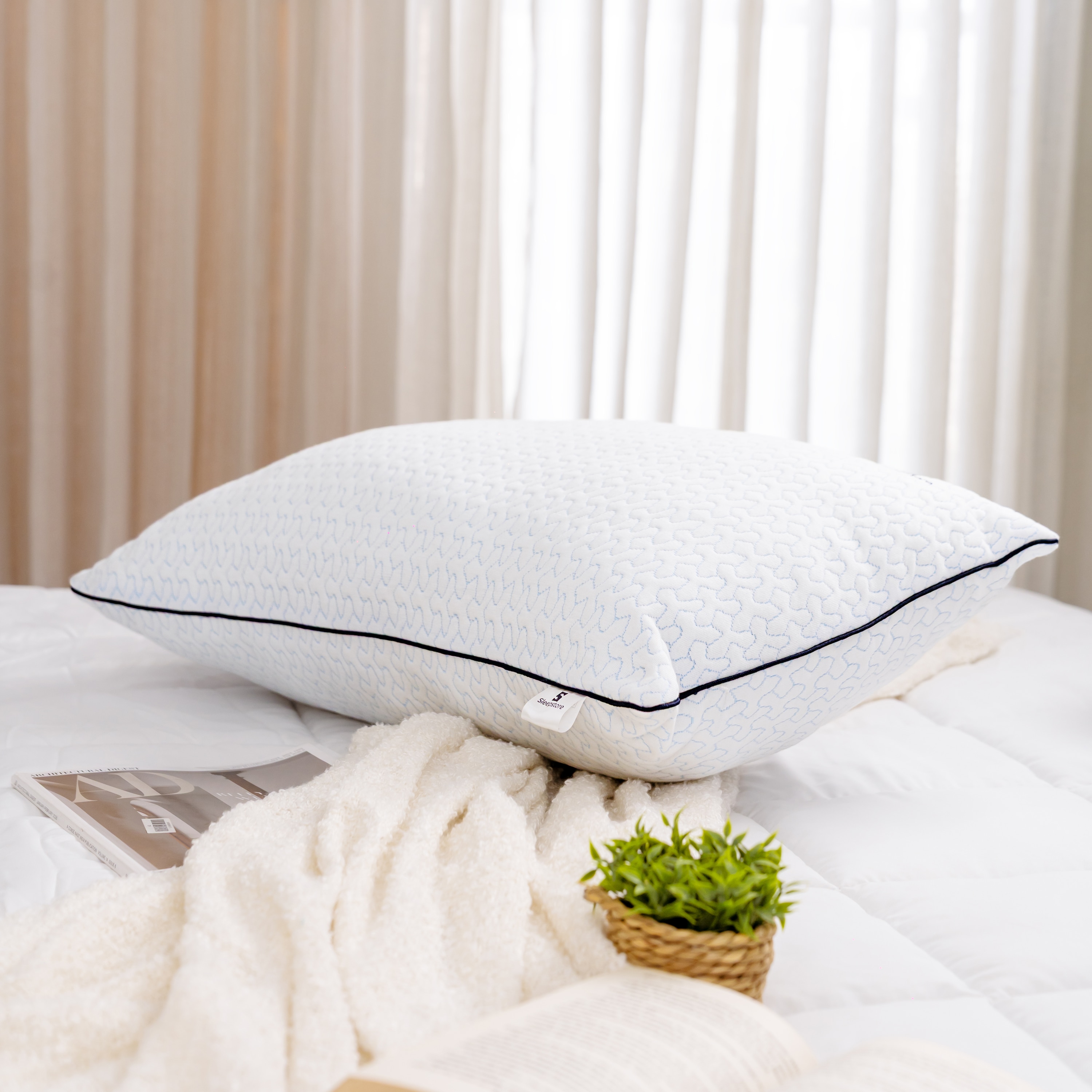 Fibrom Quilted 1 Piece Soft Pillow 16 x 24 Inches