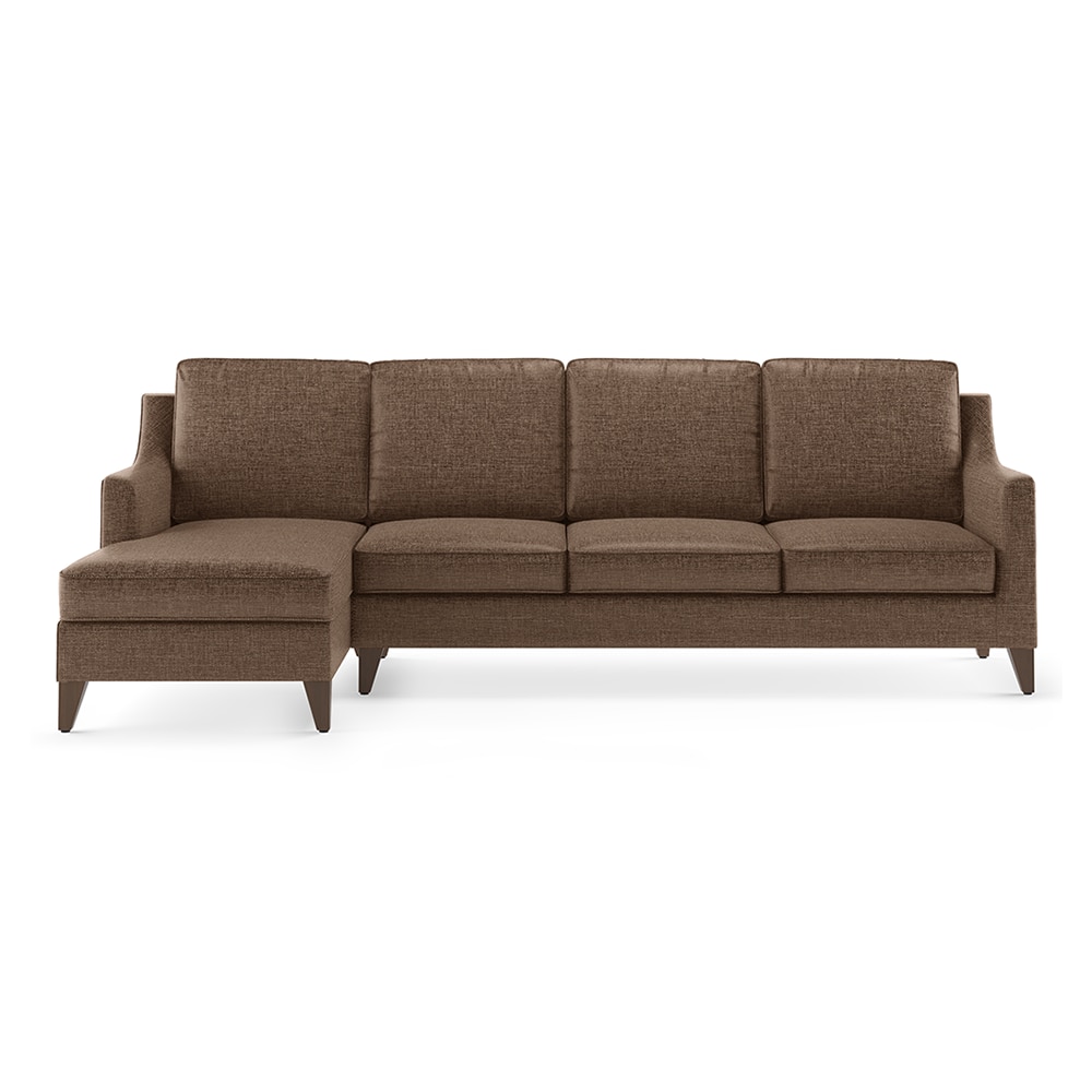 Abbey Sectional Sofa (Colour : Mocha, Cushion : Soft, Seater : Left Aligned 3 Seater + Left Aligned Chaise) - Urban Ladder