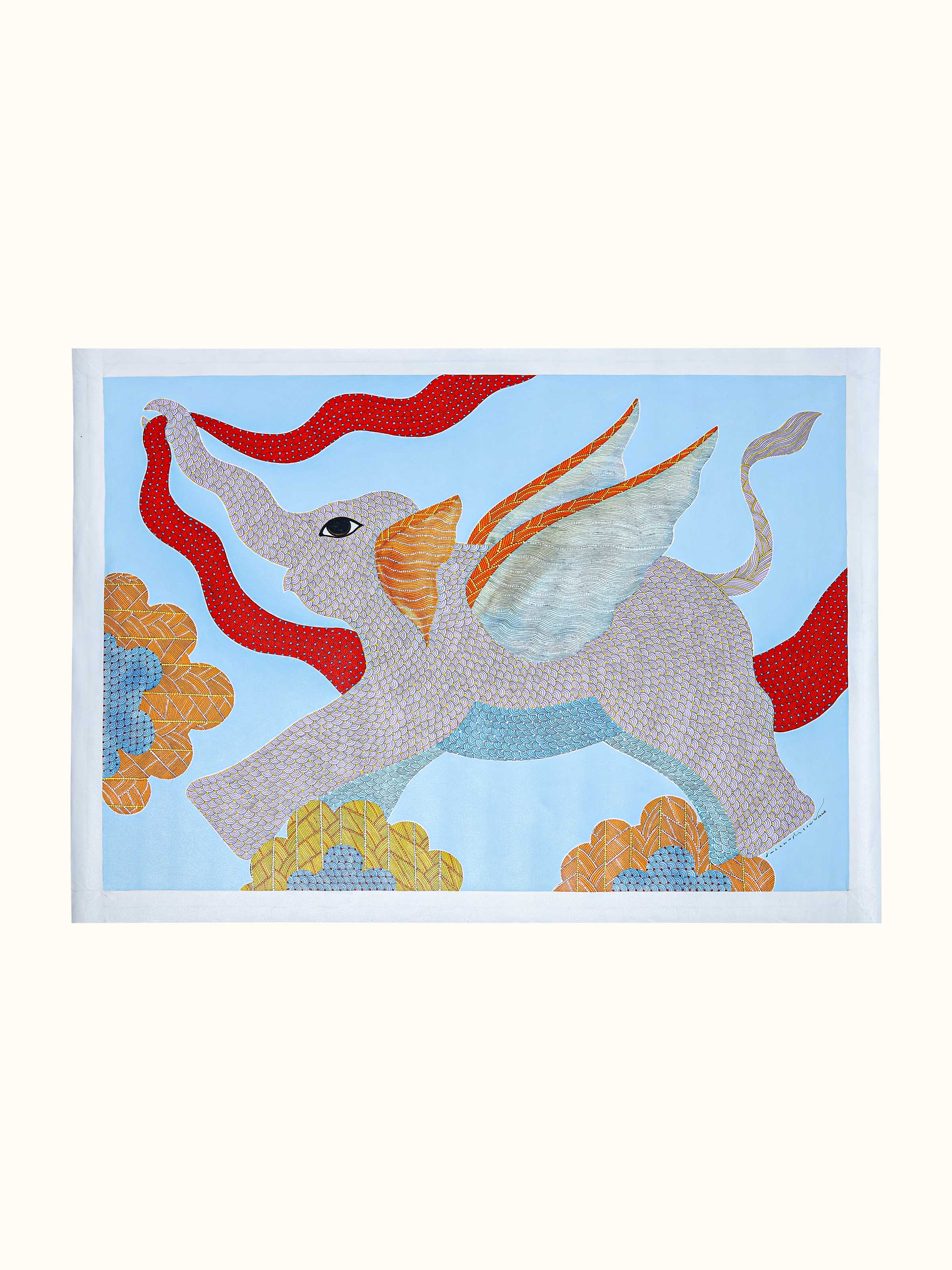 A Flight Of Strength Gond Art