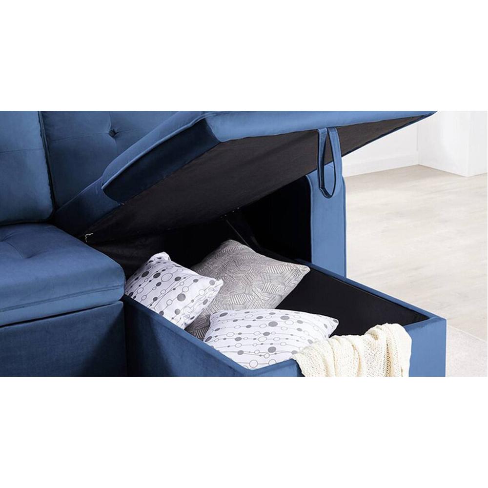 Universe Solid Wood Sofa cum Bed in Navy Blue