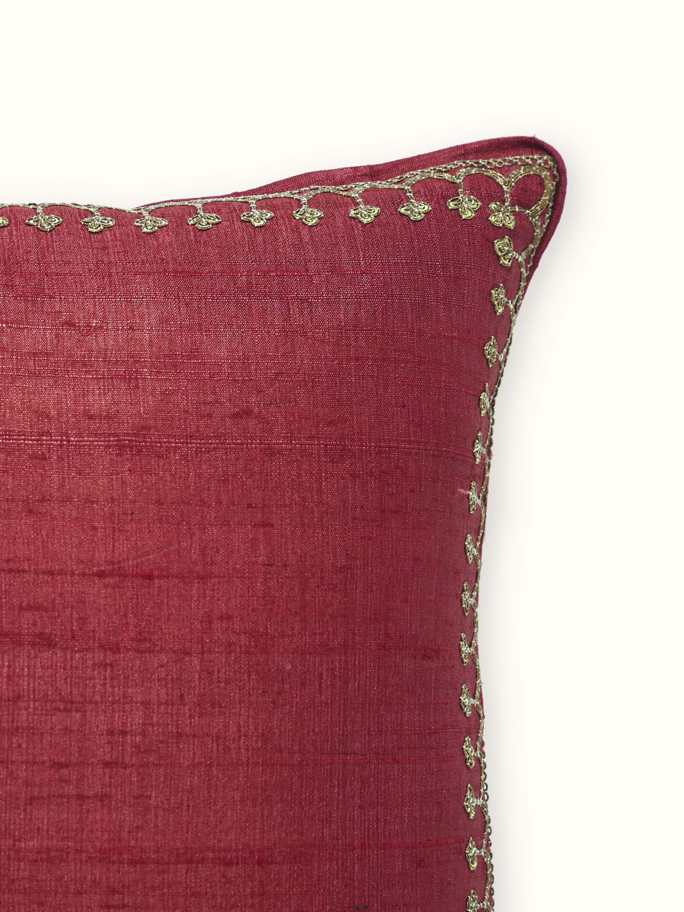 Side view focusing on cushion thickness and embellishment detail – Alankar cushion