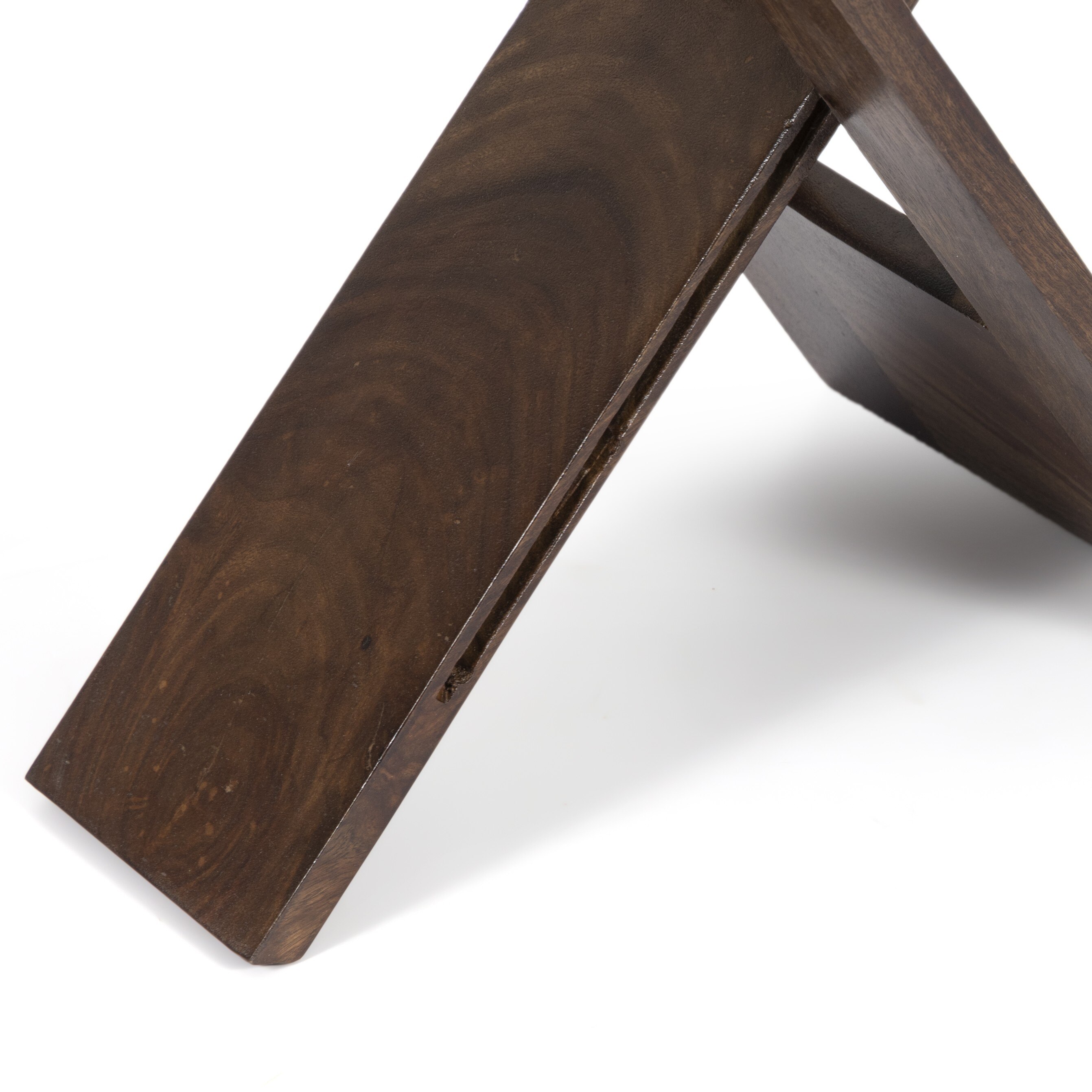 Dayton Sheesham Wood Mid Century Square   Stool in Grey Fabric   Fringes Upholstery