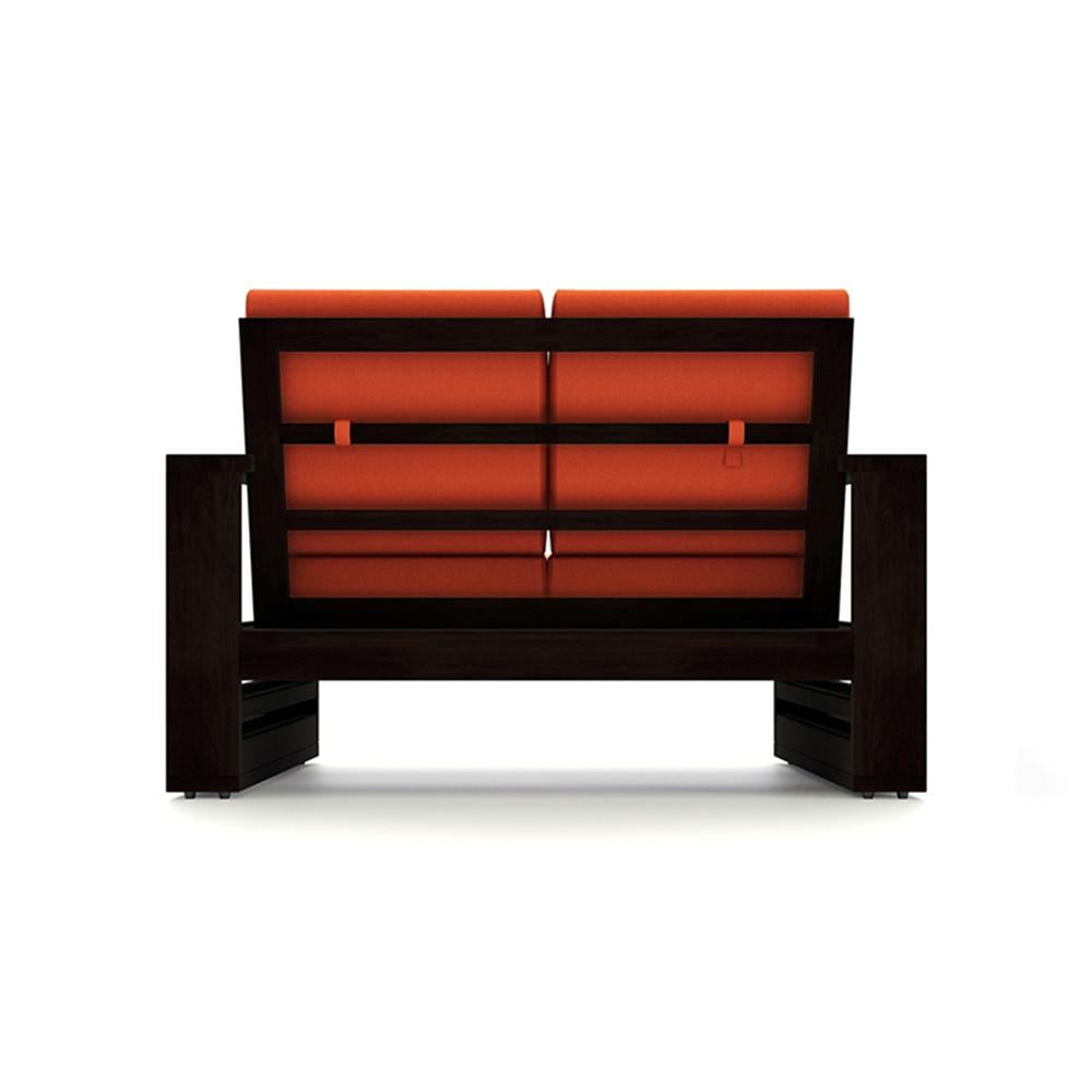 Parson 2 Seater Wooden Sofa  In American Walnut Finish (Lava)
