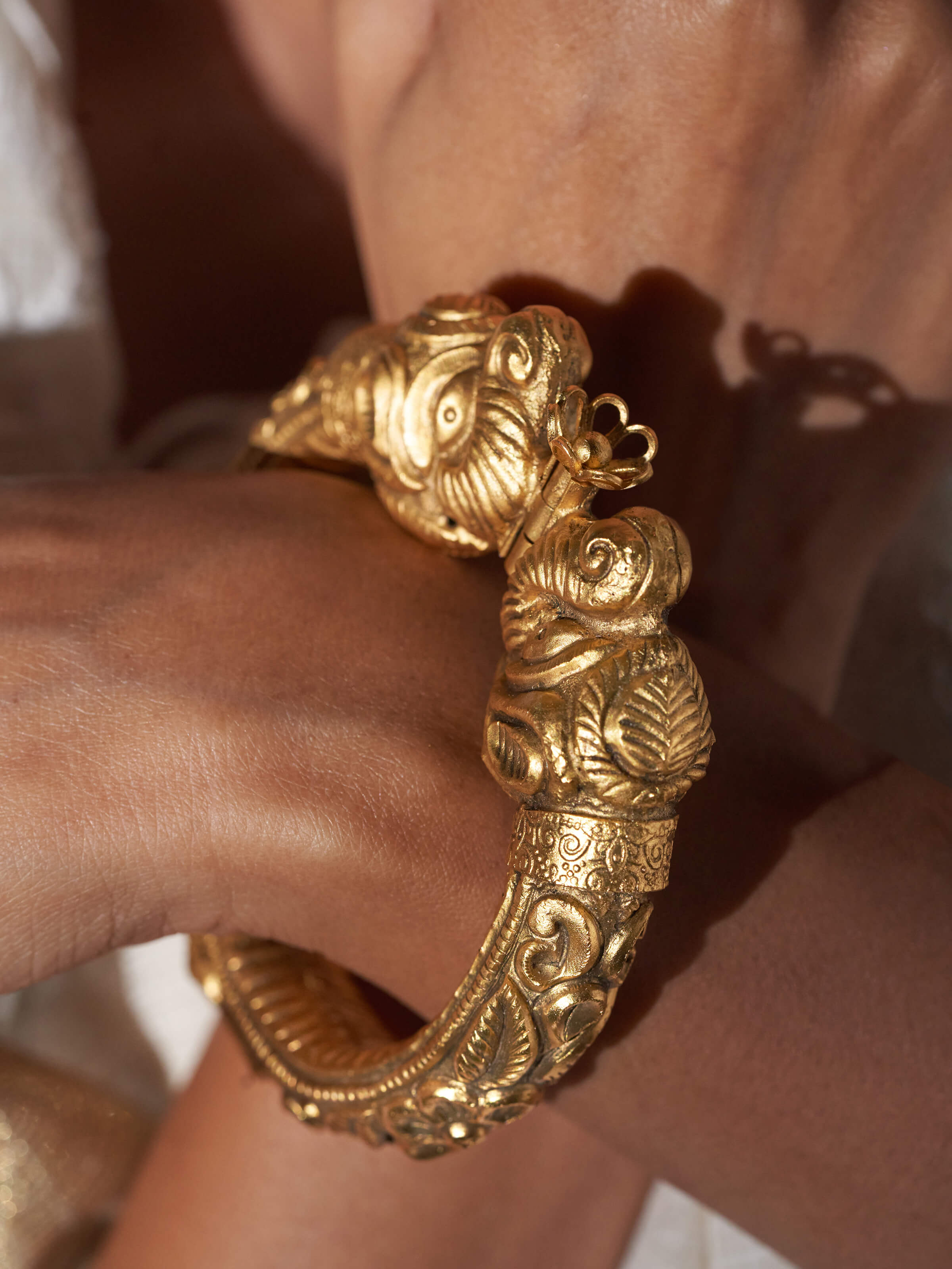 Back view of Silversmithing Kada displaying the overall design and detailed silver work.