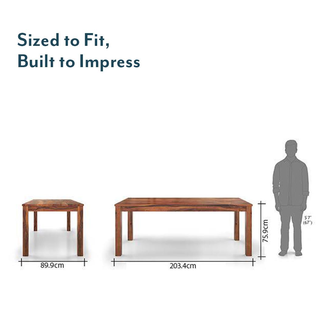 Arabia XXL 8 Seater Dining Table In Teak Finish