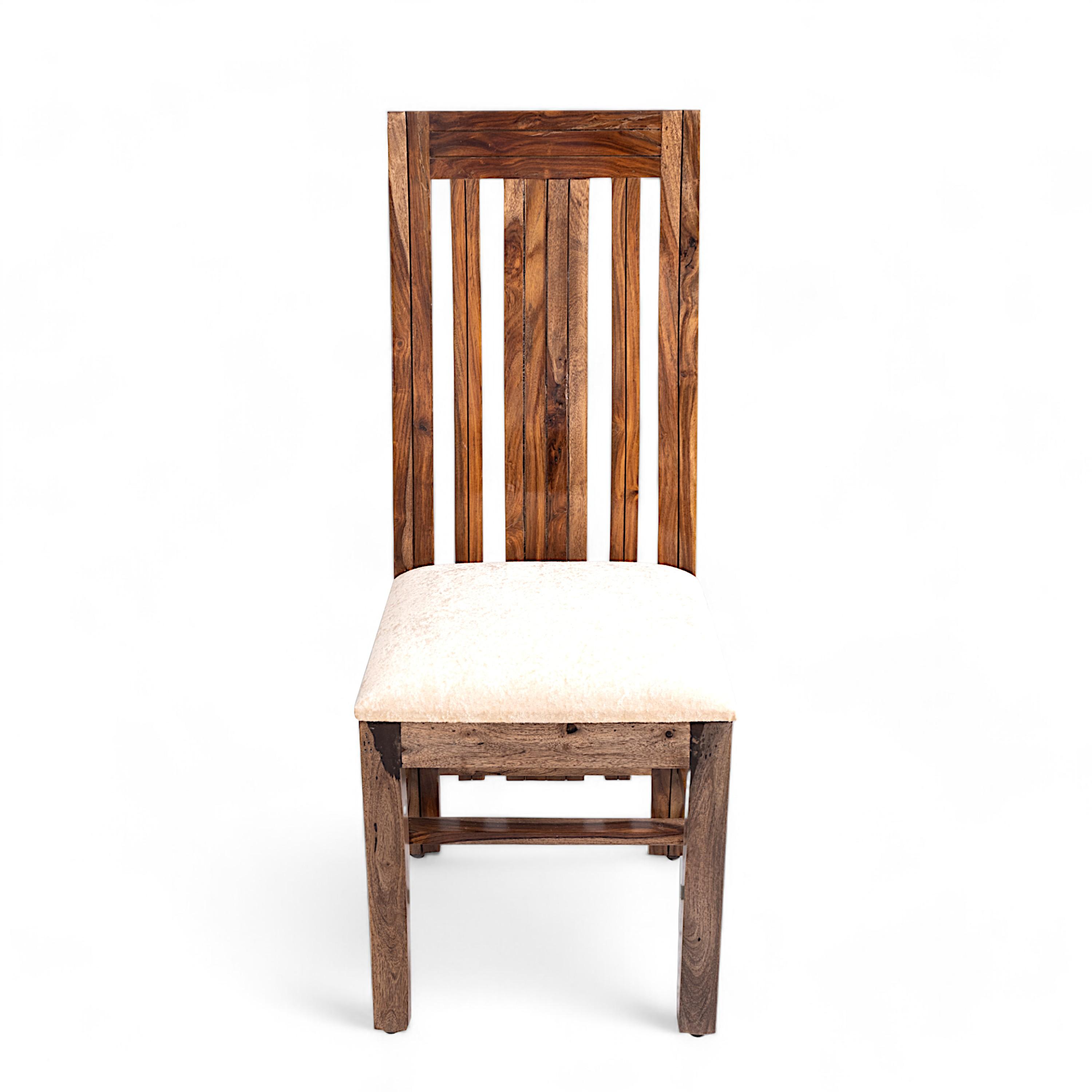 Columbus Sheesham Wood Dining Chair in Teak Finish