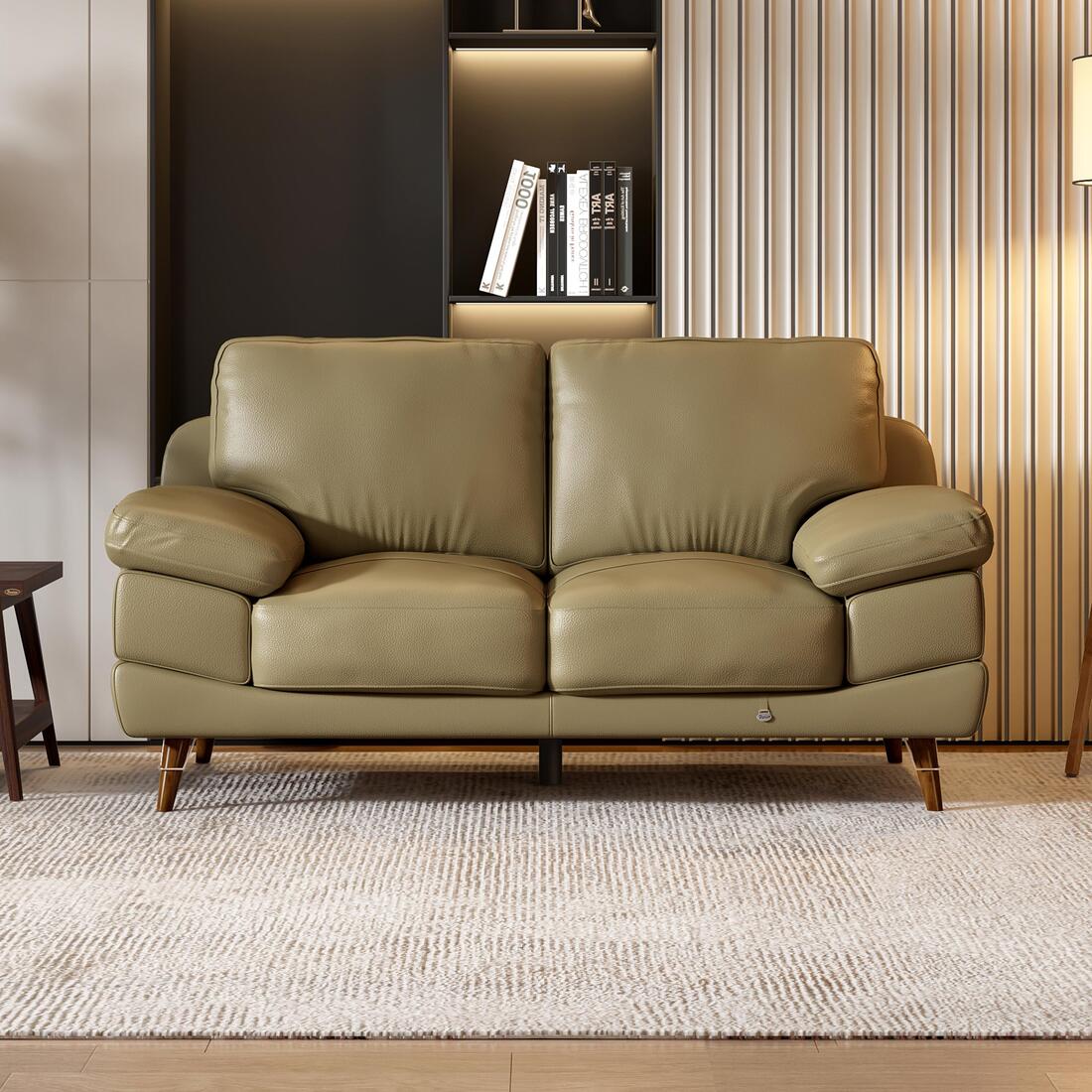 Europa 2 Seater Leatherette Sole in Light Green Colour - Durian