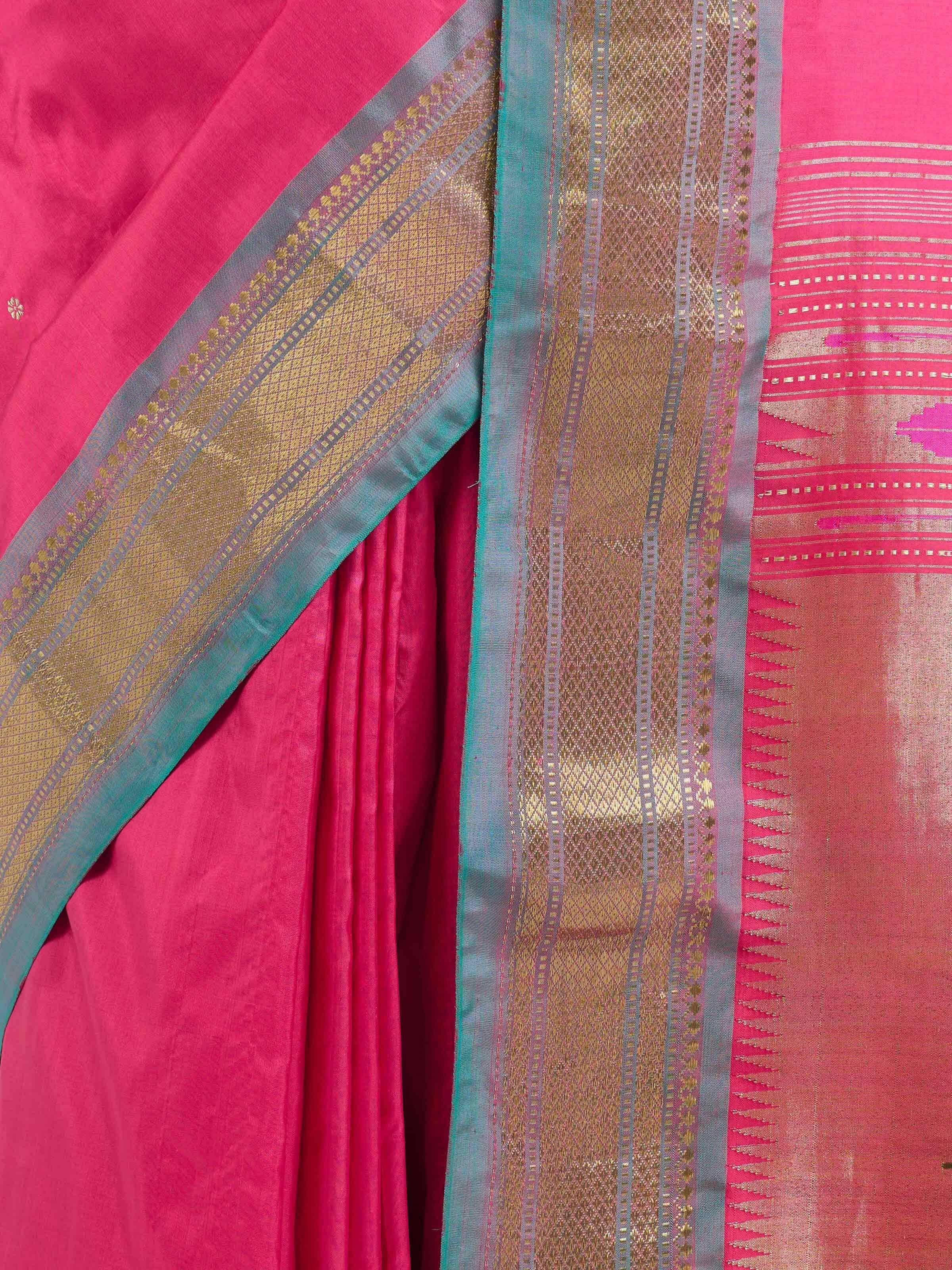 Pink Silk Paithani Saree