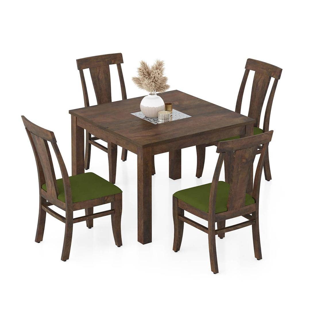 Brighton Square 4 Seater Dining Table With Fabio Dining Chair Set
