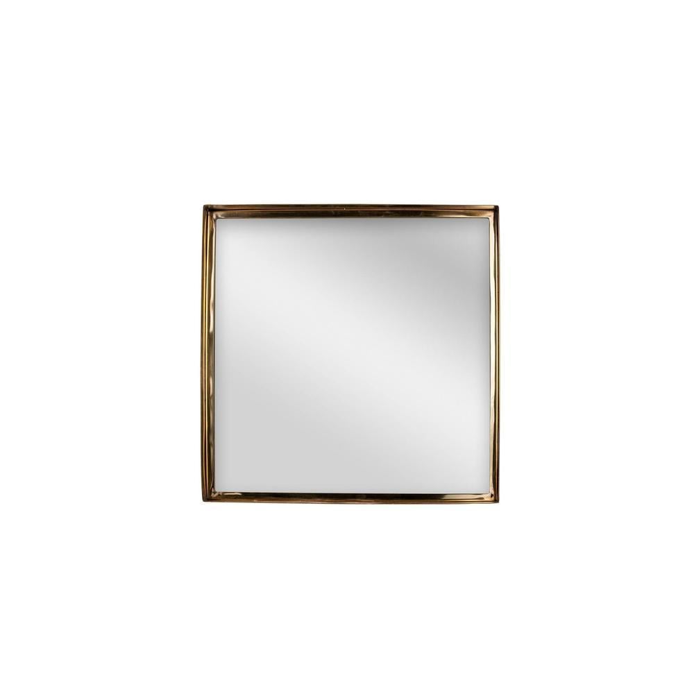 LuxeGold Steel Wall Mirror