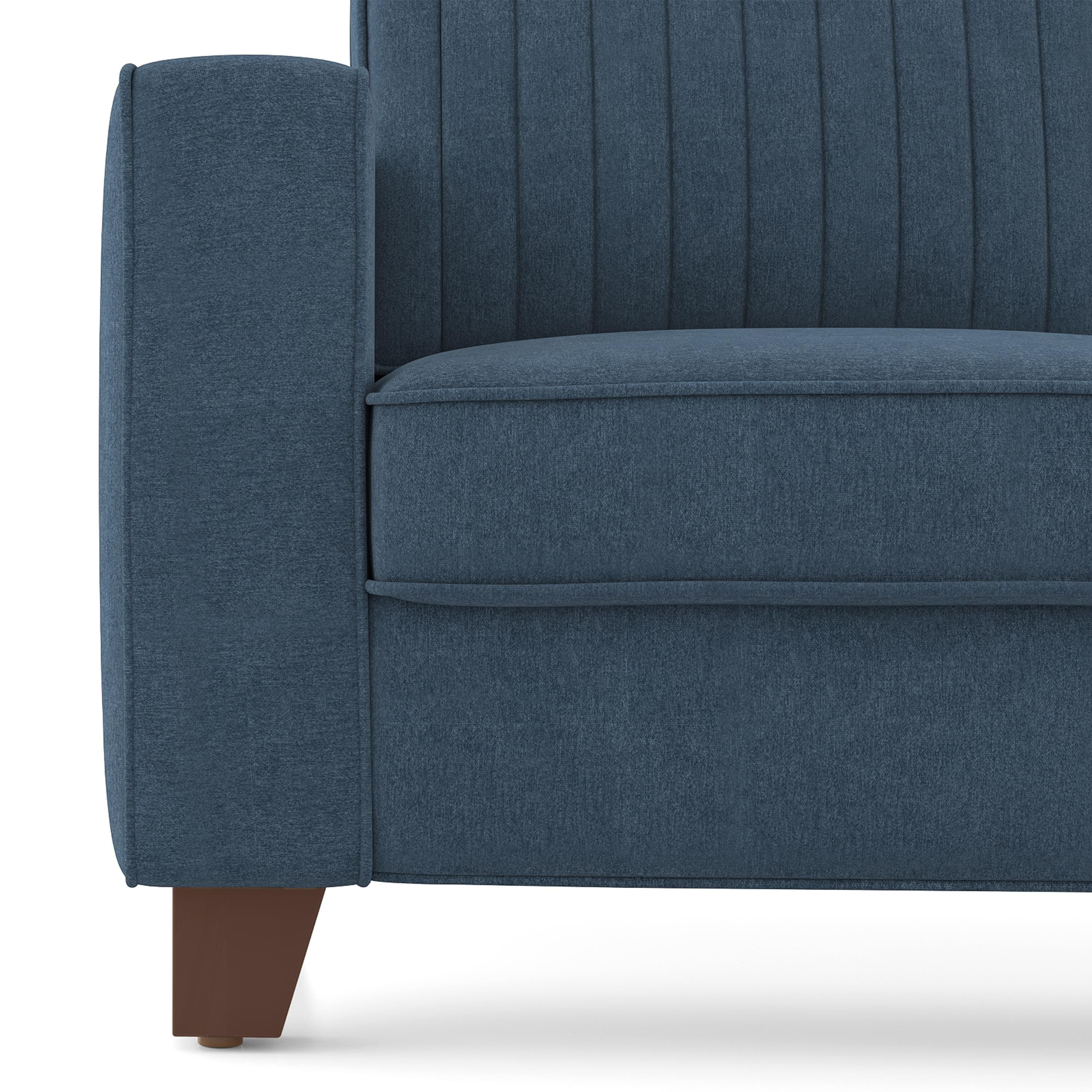 Apollo Neo 1 Seater Fabric Sofa in Lapis Blue Colour (Back Height : Regular, Cushion Type : Hard)