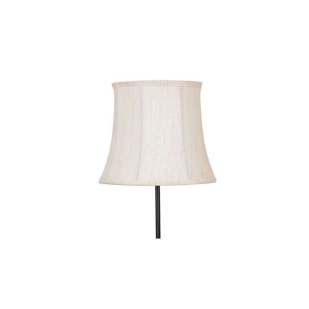 Rupert Black Cotton Shade Floor Lamp