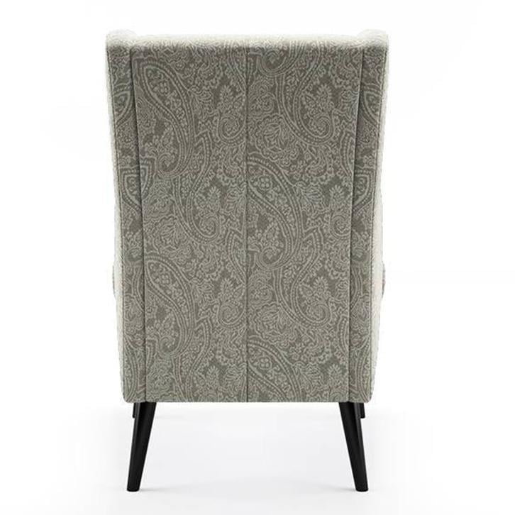 Genoa Wing Chair in  Monochrome Paisley Colour