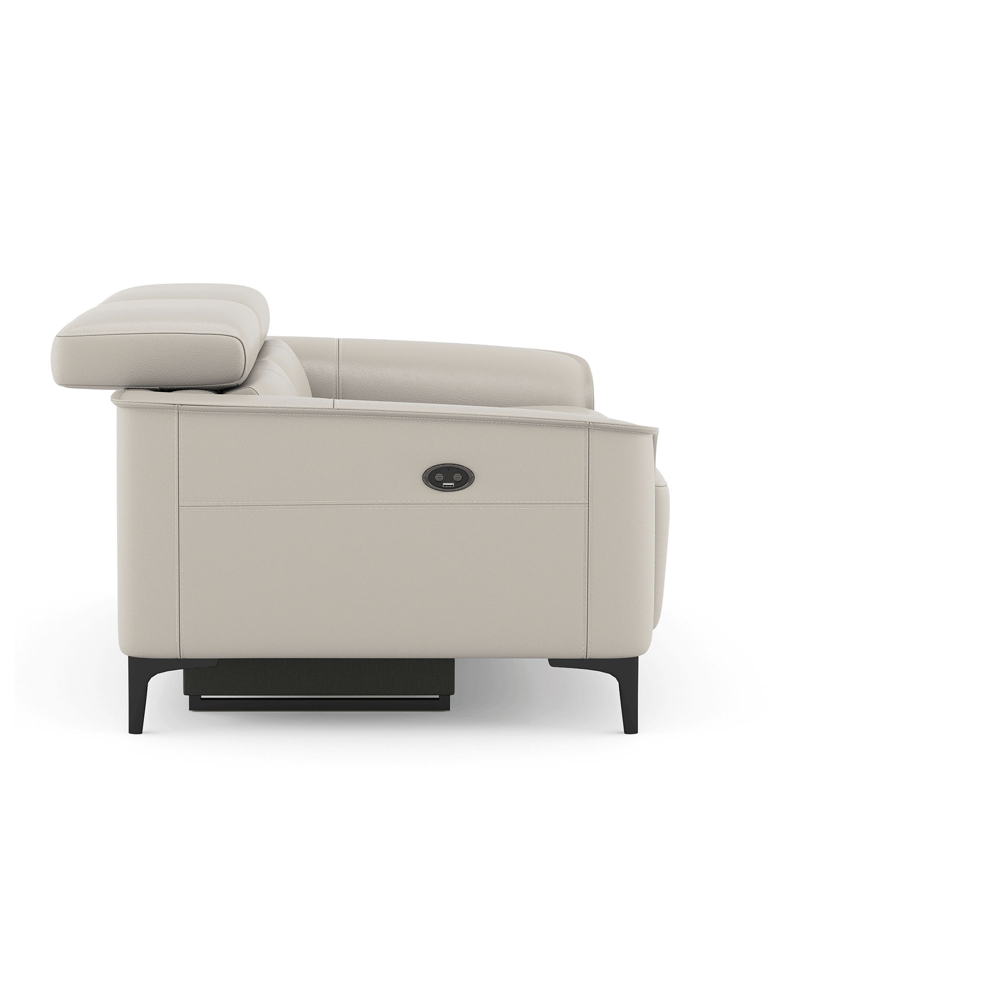 Molto Leather Recliner in Grey Colour
