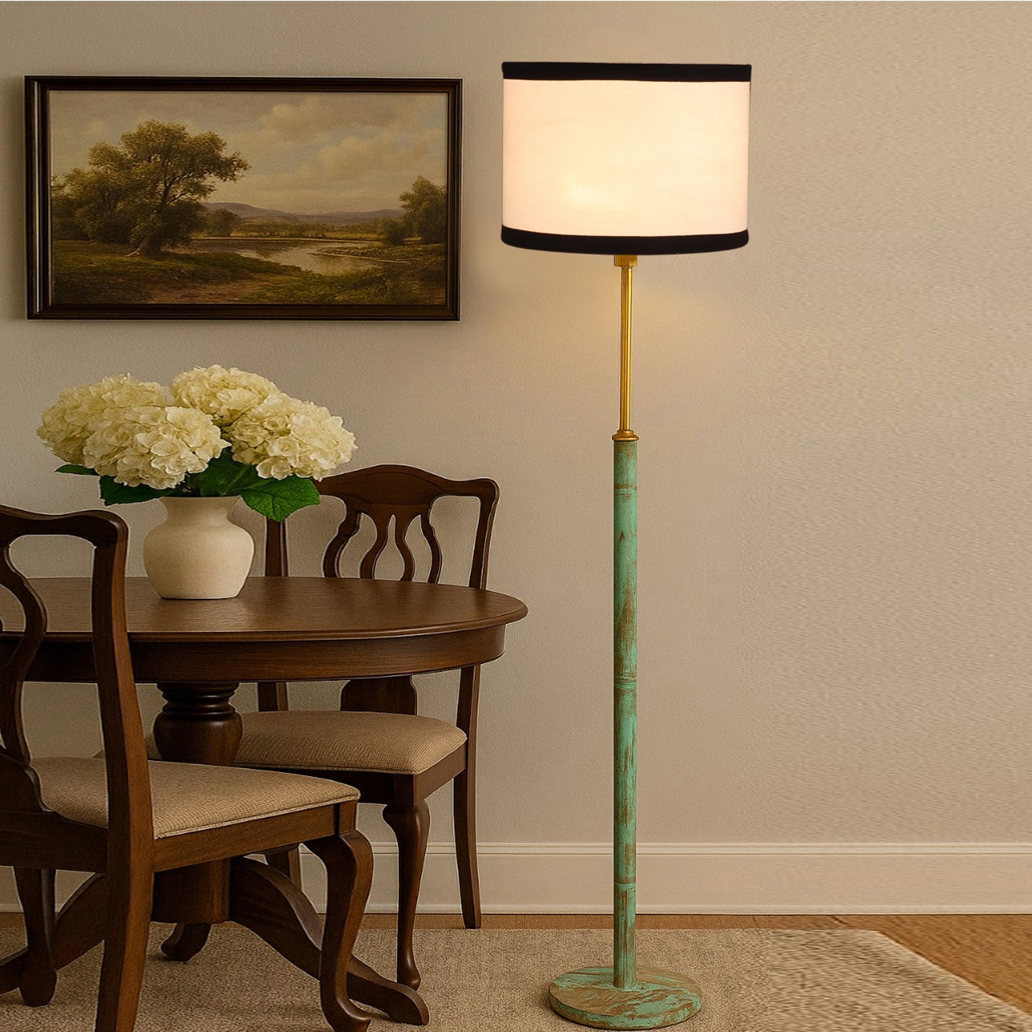 Devansh Wood & Metal Floor Lamp