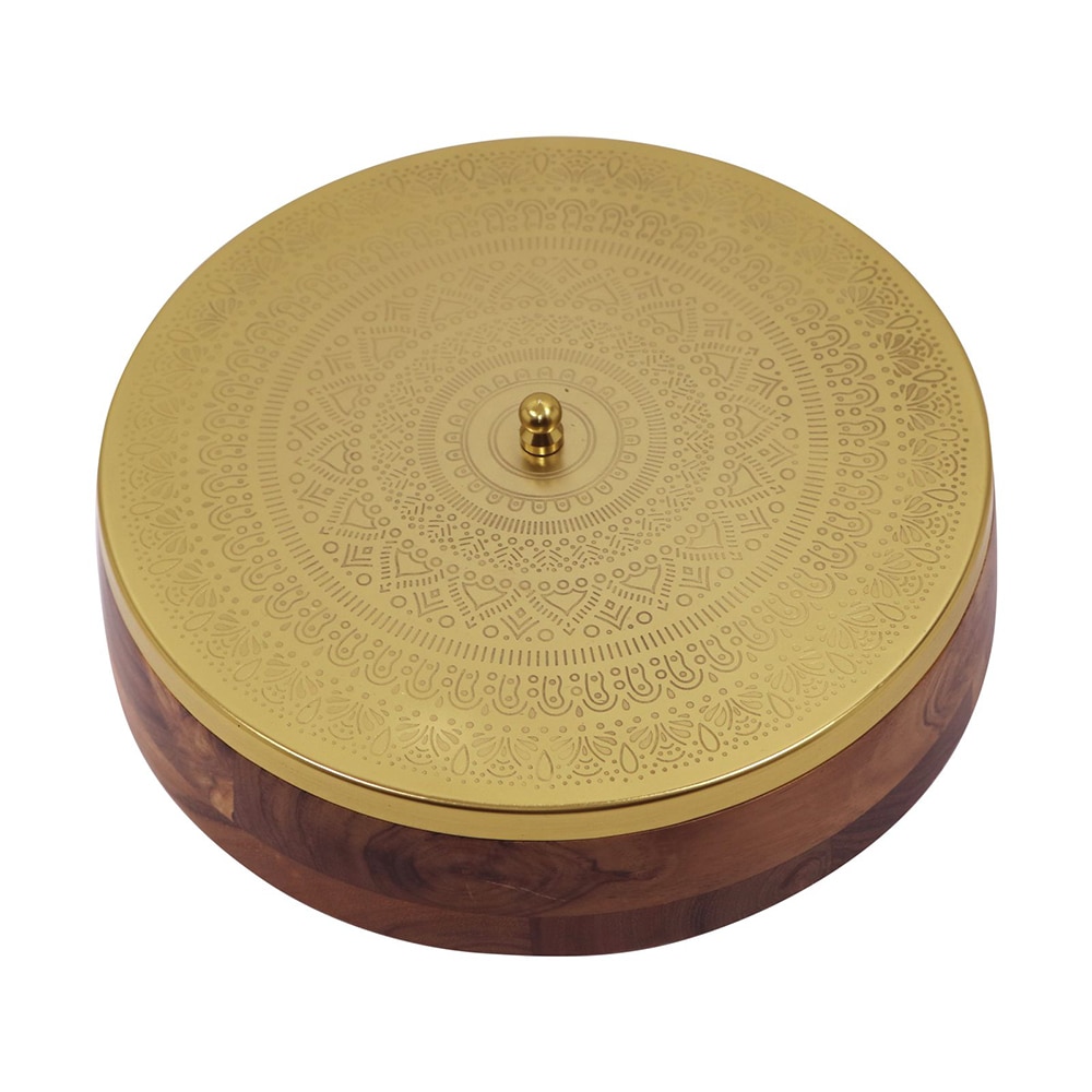 Metalsmith Wooden Storage Box with Lid Brown Finish Organizer