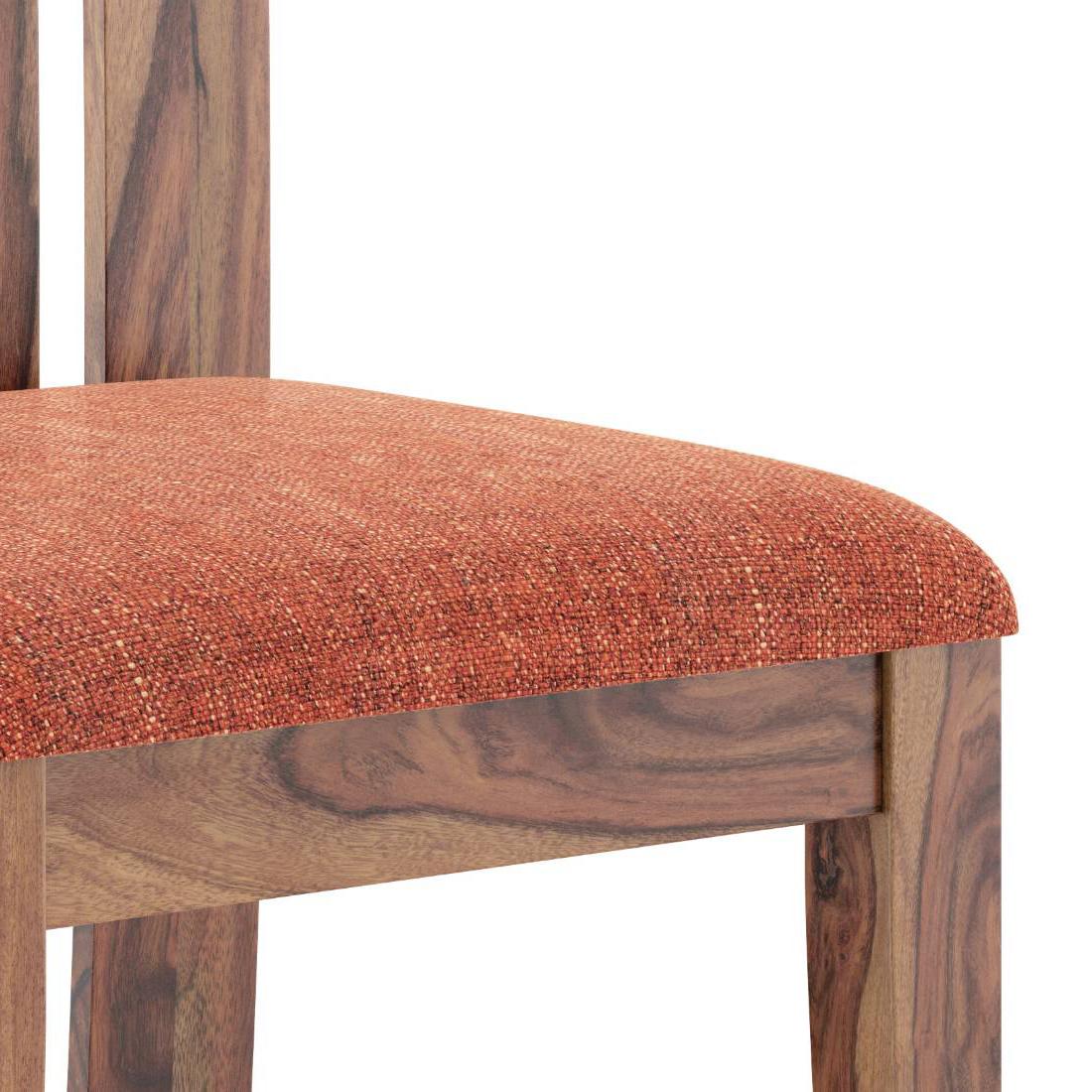 Sinai Set Of 2 Dining Chair In Teak Finish With Lava Colour