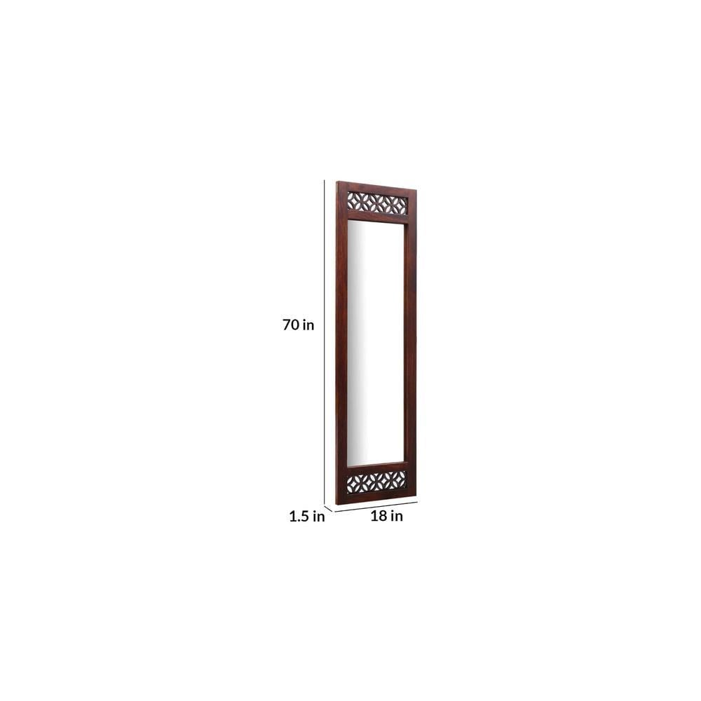 wodehouse solid wood mirror in brown colour