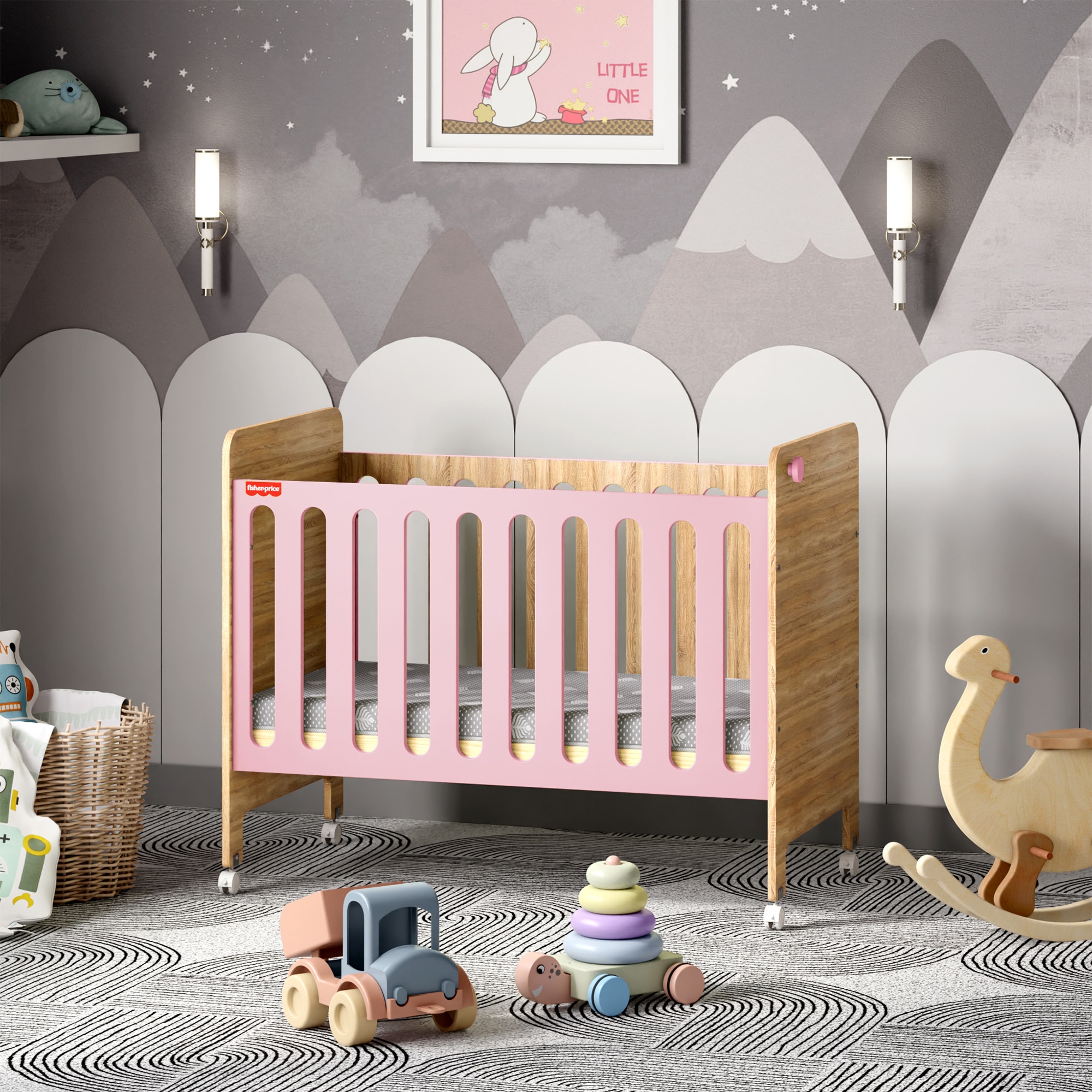 Romania Baby Crib with Mattress - Alex Daisy