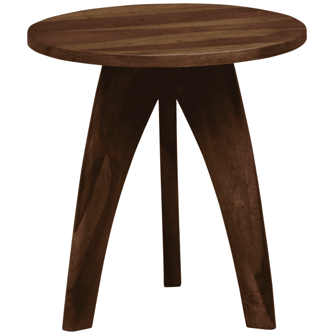 Crescent Solid Wood  Side Table Walnut Finish