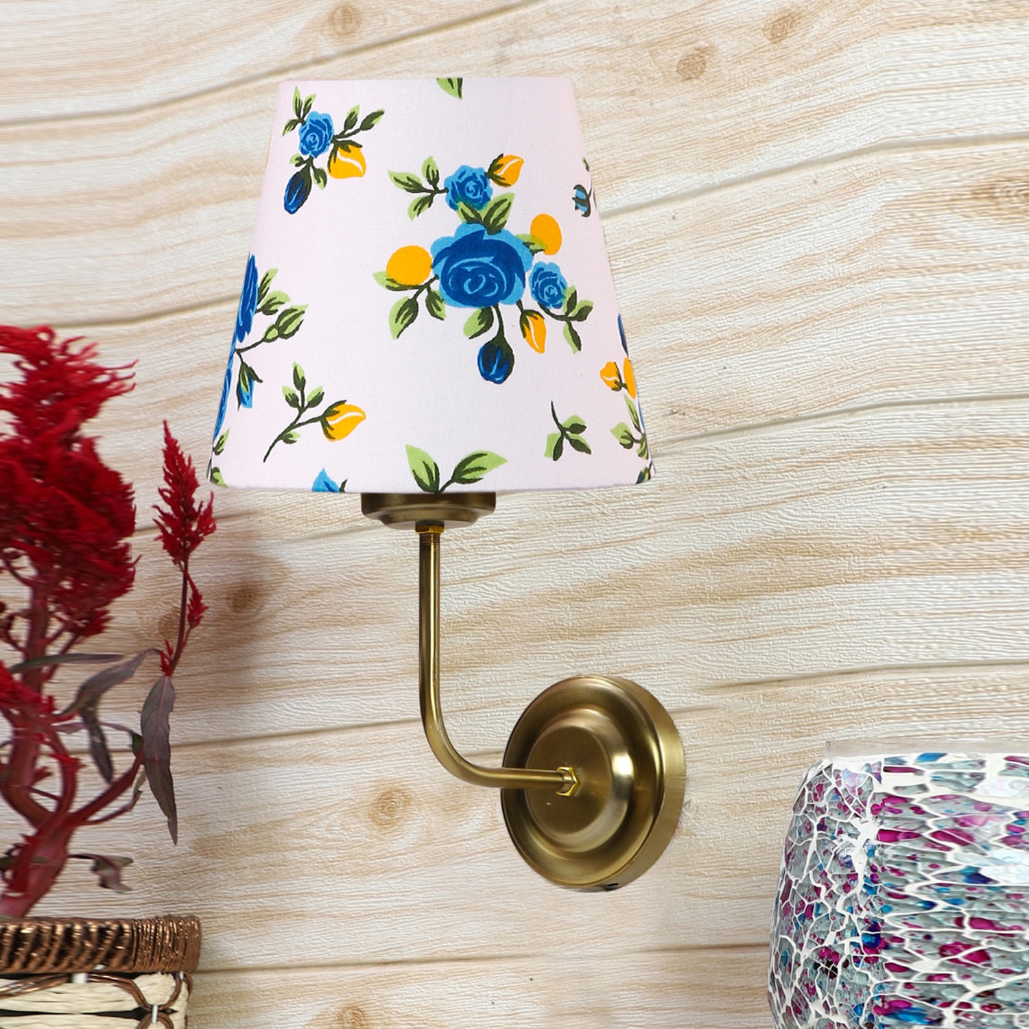 Devansh Metal Electric Wall Light in Gold Colour with Multi Shade Count of 1 Light - Devansh