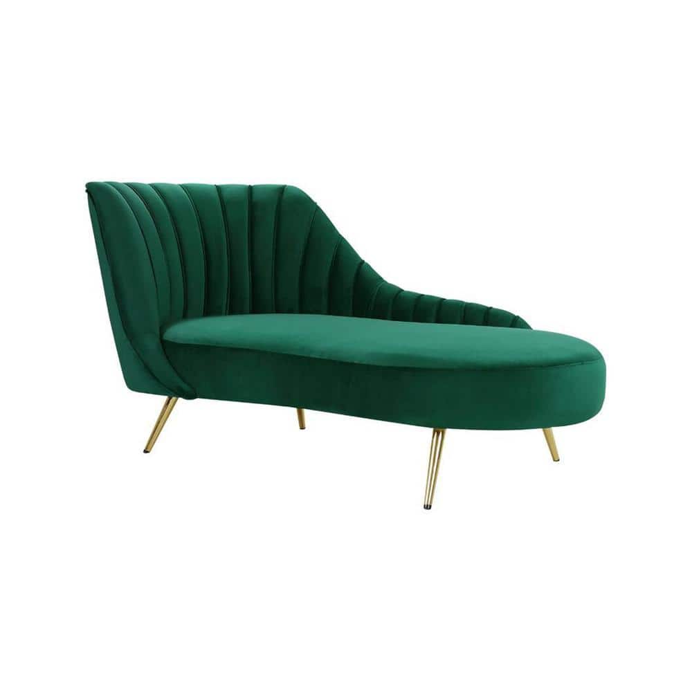 Tiberius Velvet Chaise Launger in Grey Colour