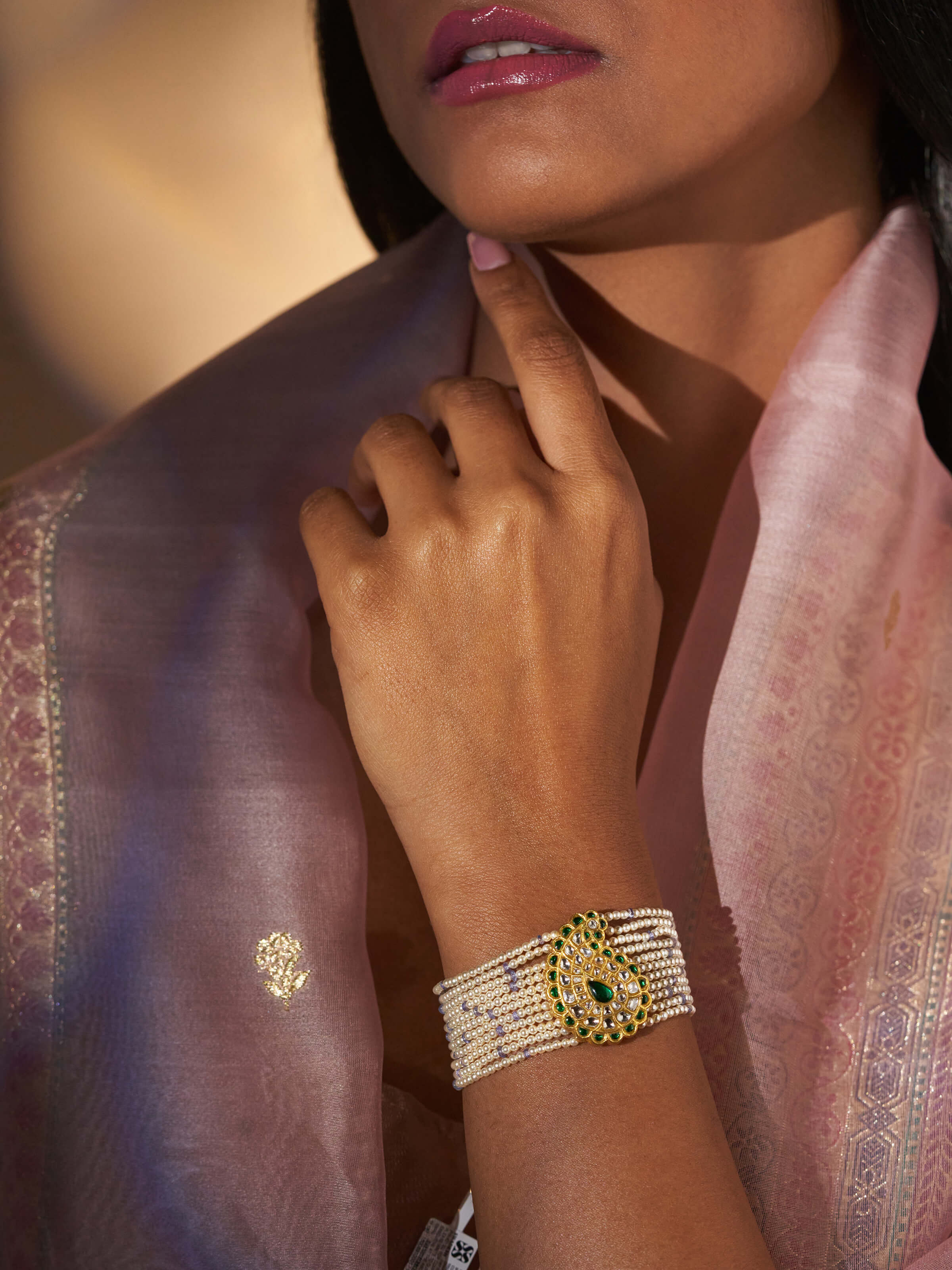 Close-up showing the bracelet’s fine texture and craftsmanship