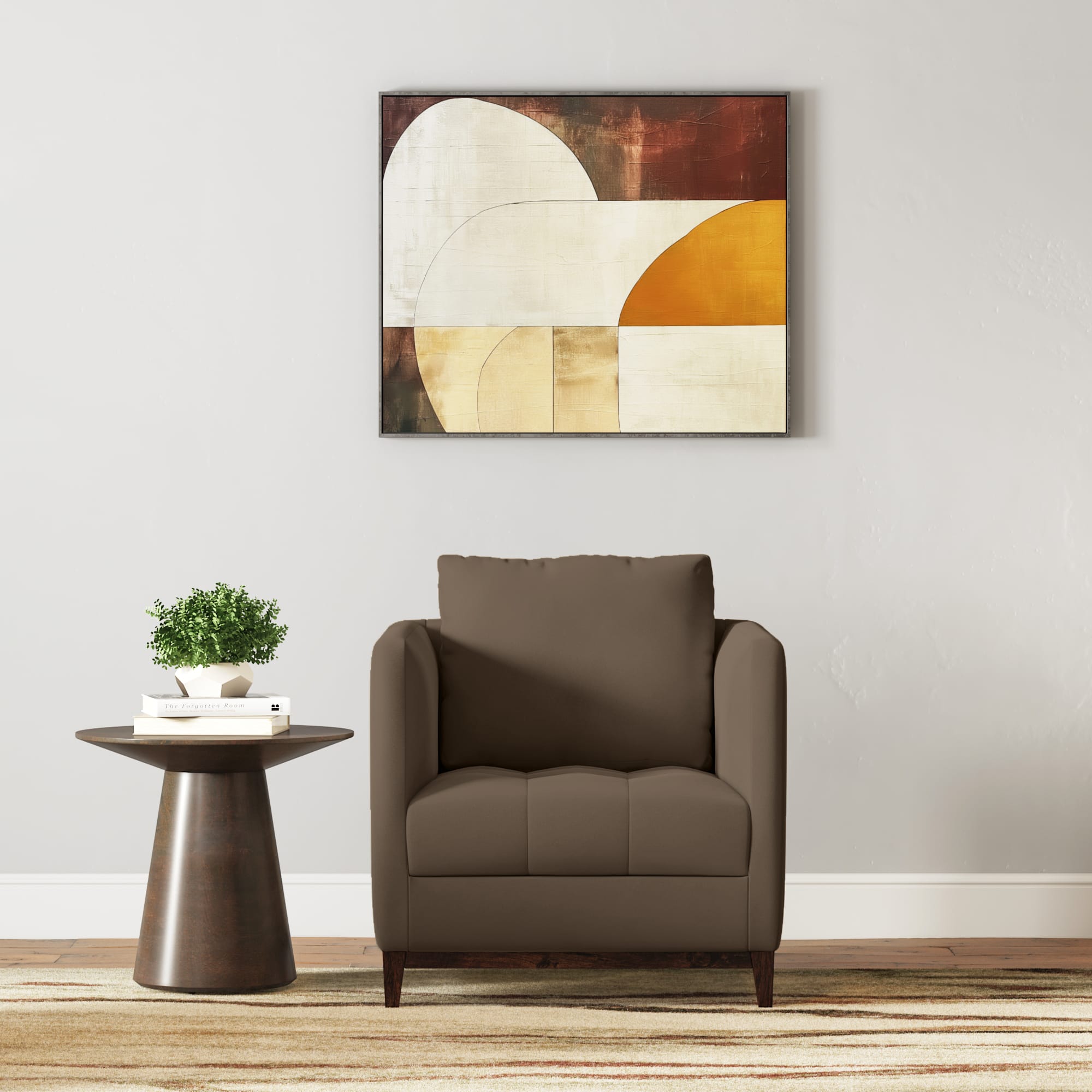 Florence Premium 1 Seater Fabric Sofa in Truffle Beige Velvet Colour - Urban Ladder