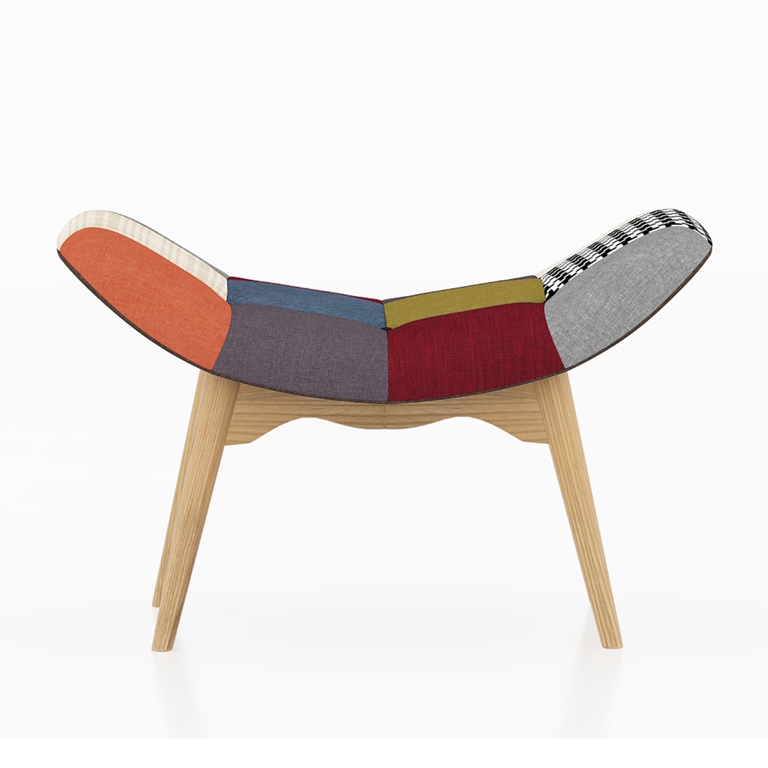 Contour Ottoman In Retro Patch Work