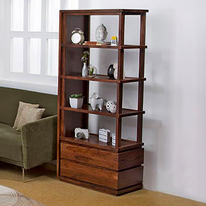 Vector Solid Wood Bookshelf in Teak Finish
