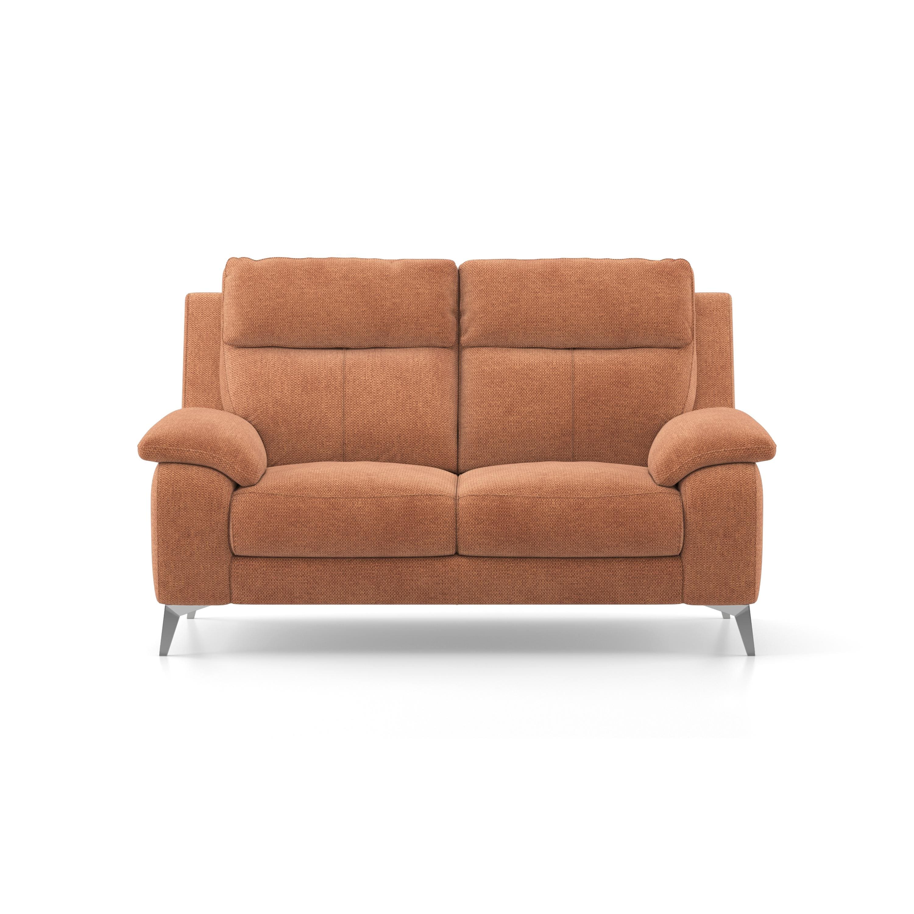 Emila 2 Seater Fabric Sofa In Amber Weave Colour