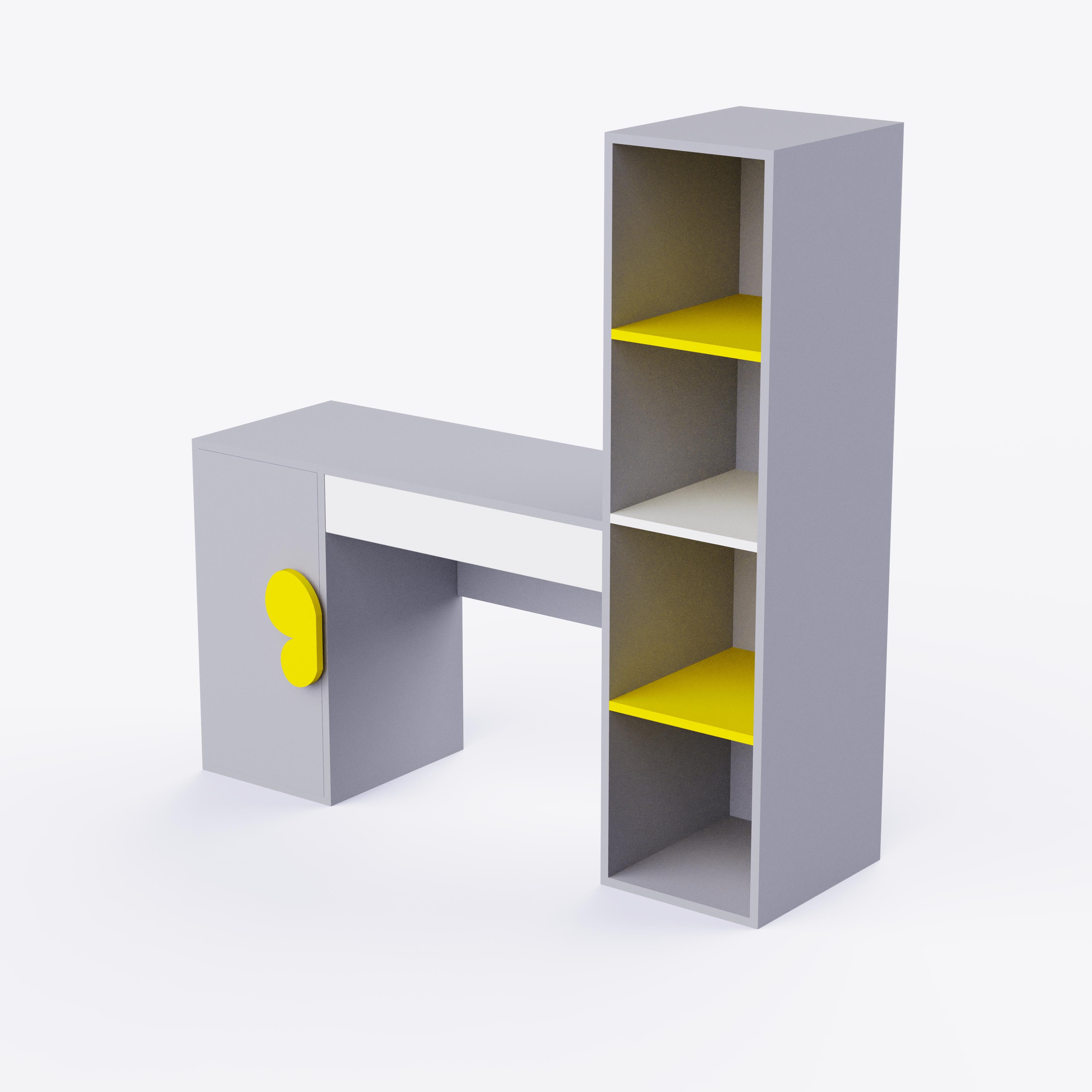 Joy Ride Study Table In Silver Gray Colour
