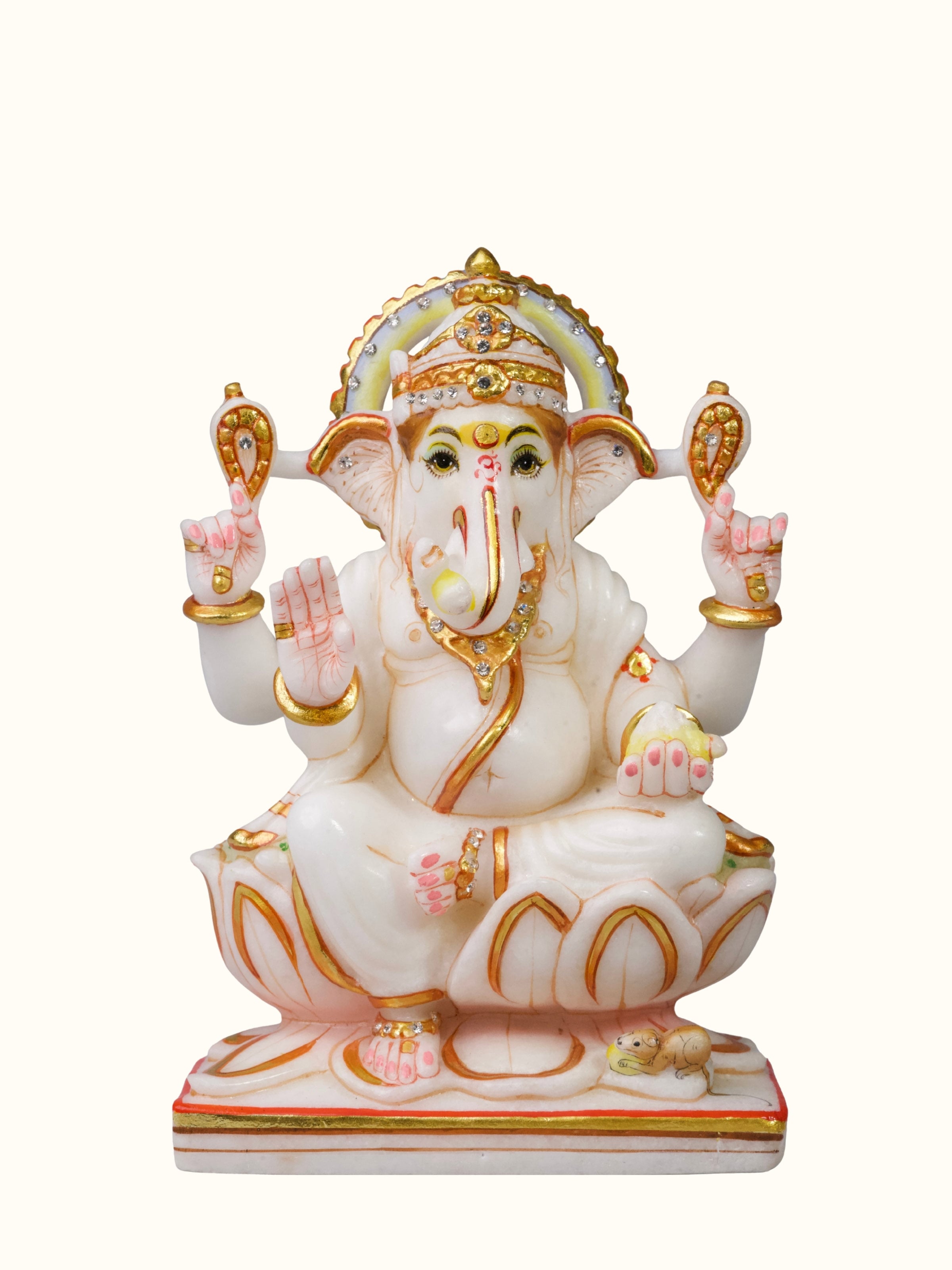 Marble Carved Ganesha Idol