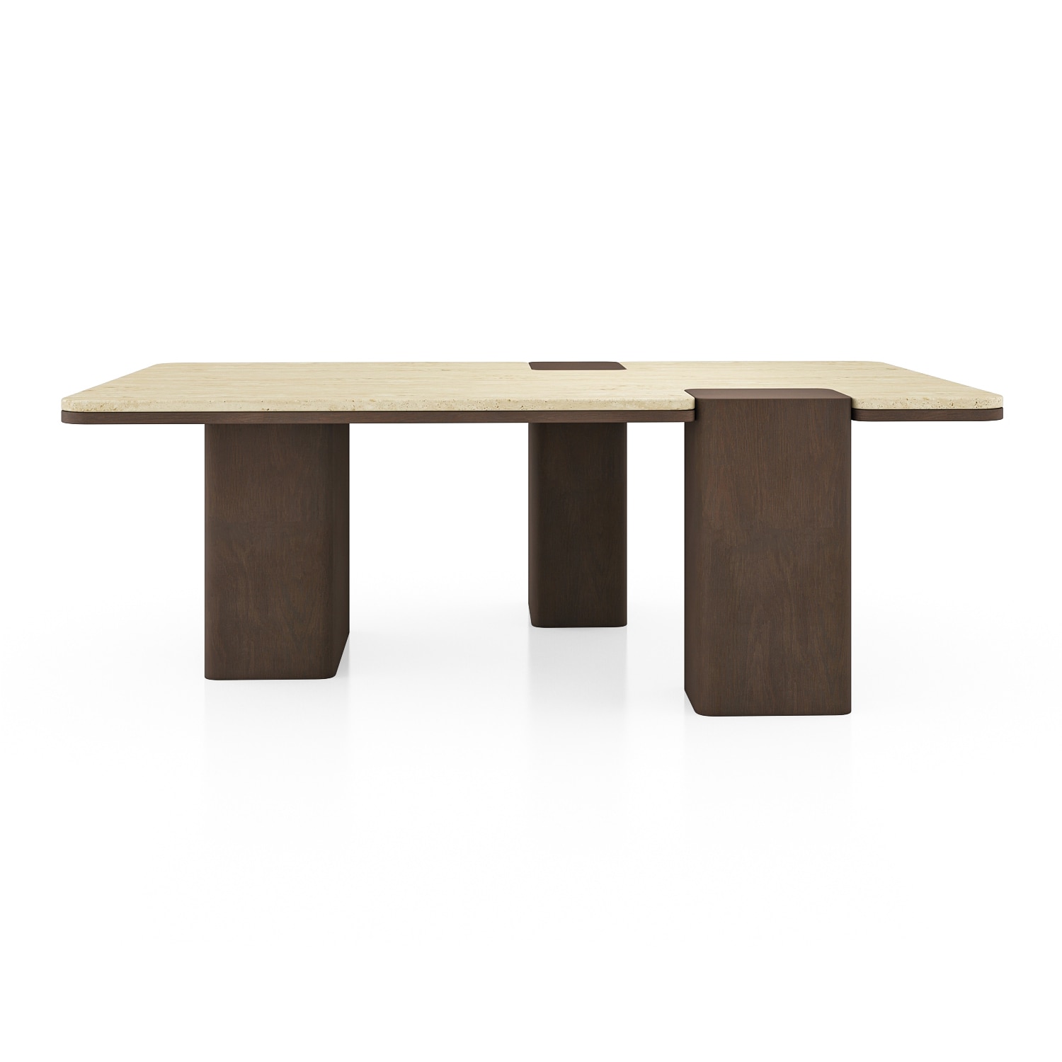Muro Rectangular Marble Coffee Table In Danish Walnut Finish